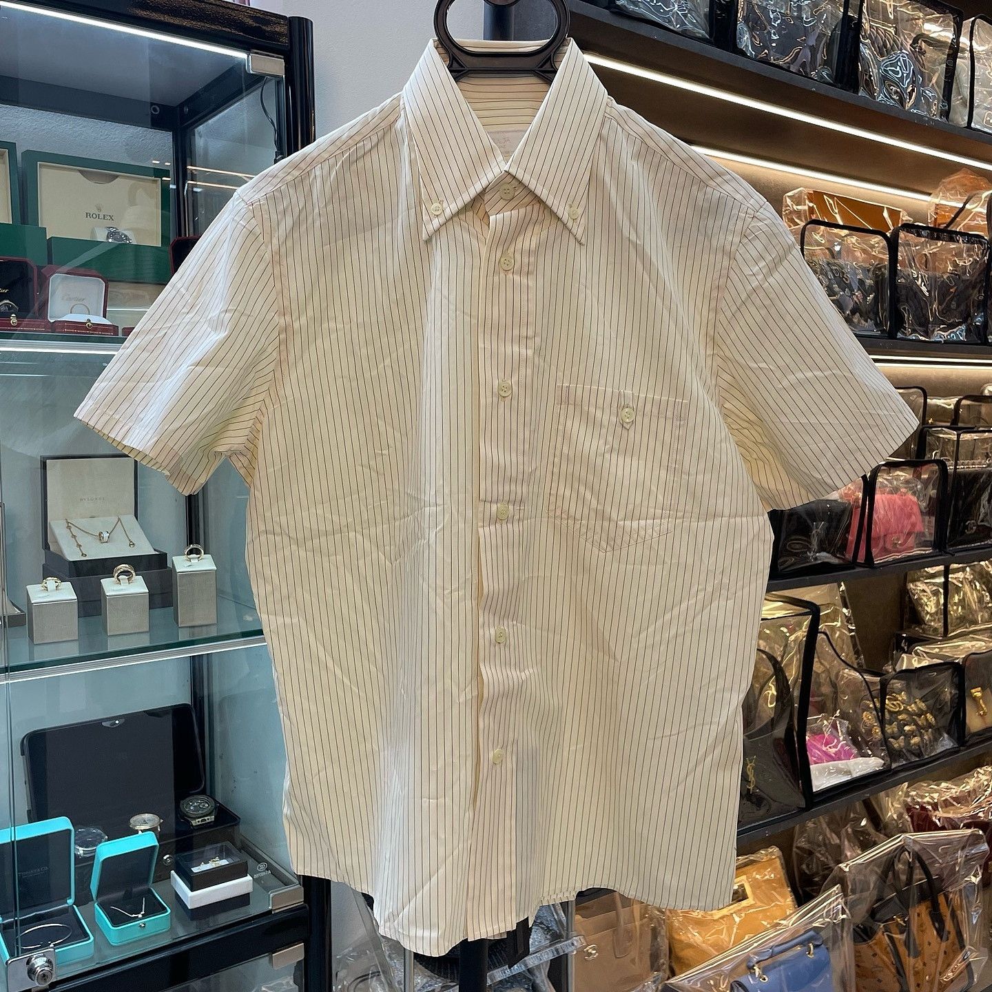 Prada Prada Striped Button Down Short Sleeve Shirt Size M Size US XXS / EU 40 - 6 Thumbnail