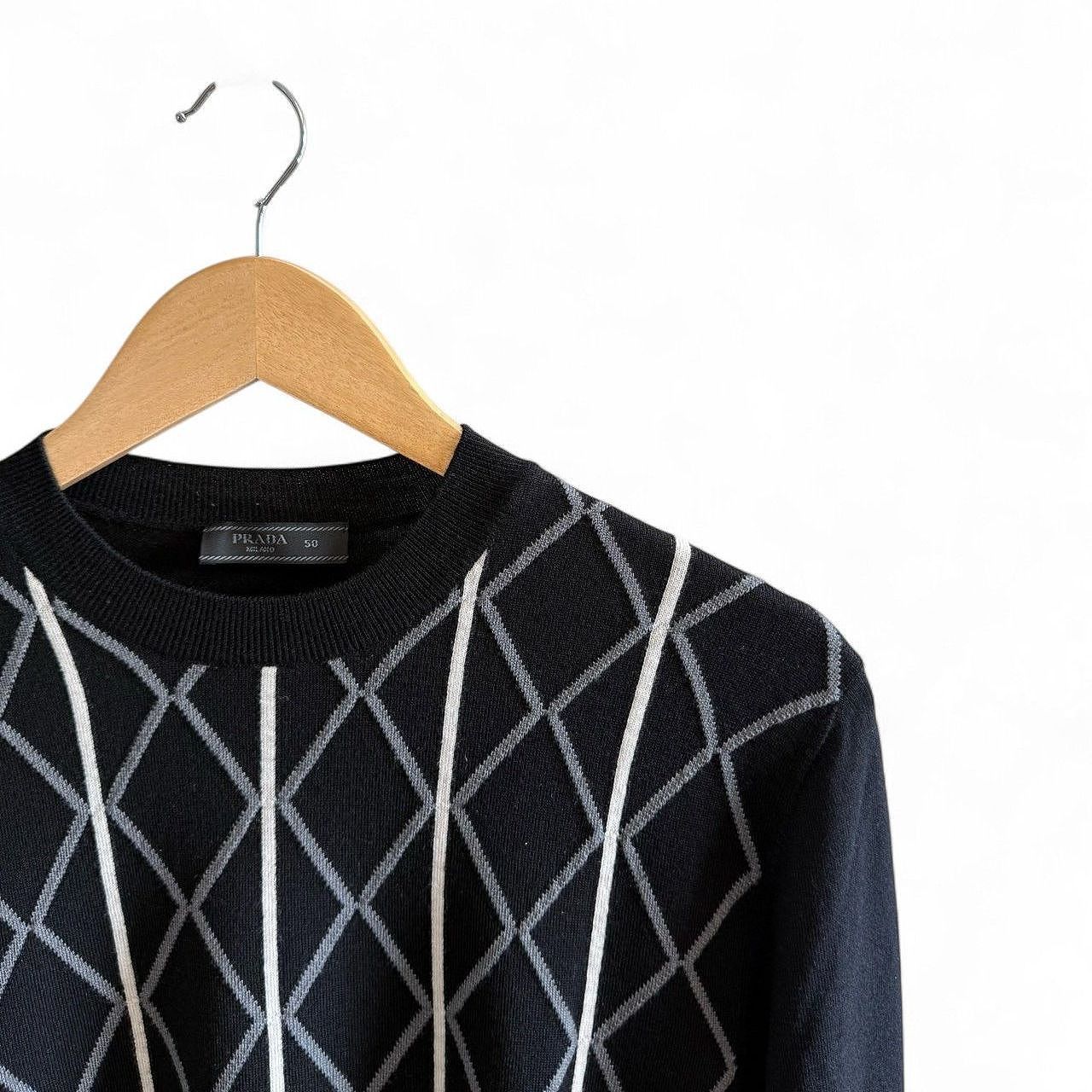 Prada Prada Diamond Stripe Wool Sweater Size M Size US M / EU 48-50 / 2 - 3 Thumbnail