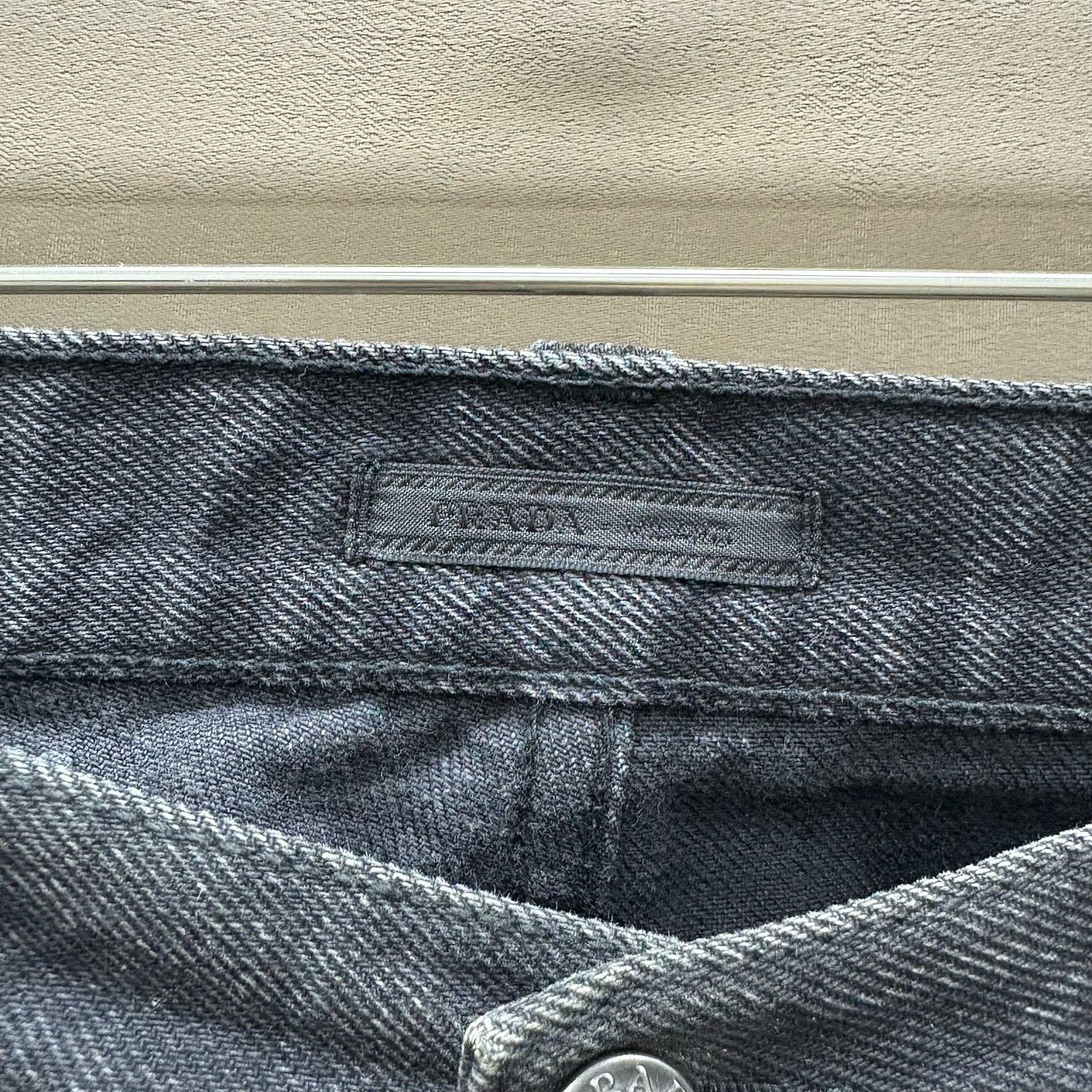 Prada Prada Black Triangle Logo Denim Jeans Size 33 Size US 33 - 3 Thumbnail