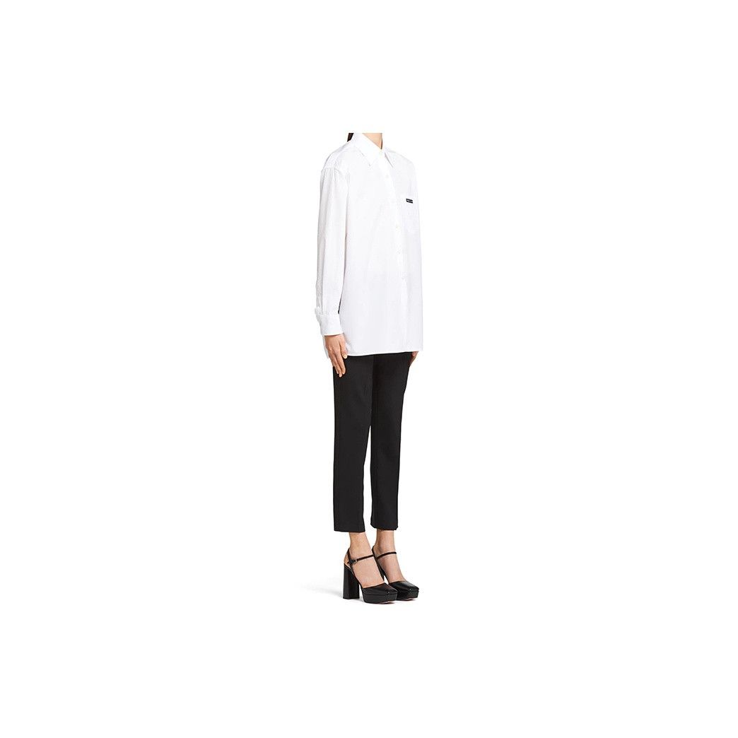 Prada Prada Logo Patch Poplin Shirt Size 38 Size XS / US 0-2 / IT 36-38 - 12 Thumbnail