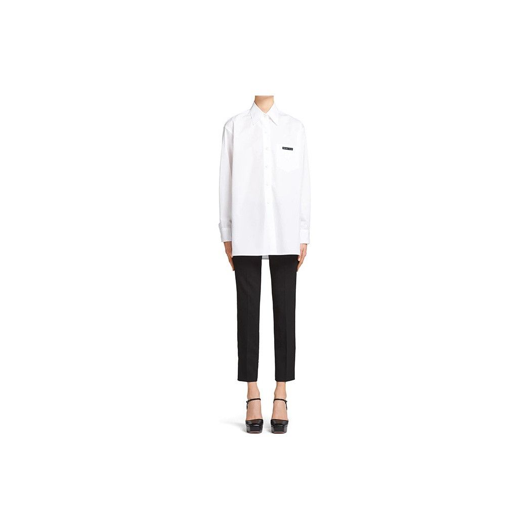 Prada Prada Logo Patch Poplin Shirt Size 38 Size XS / US 0-2 / IT 36-38 - 10 Thumbnail