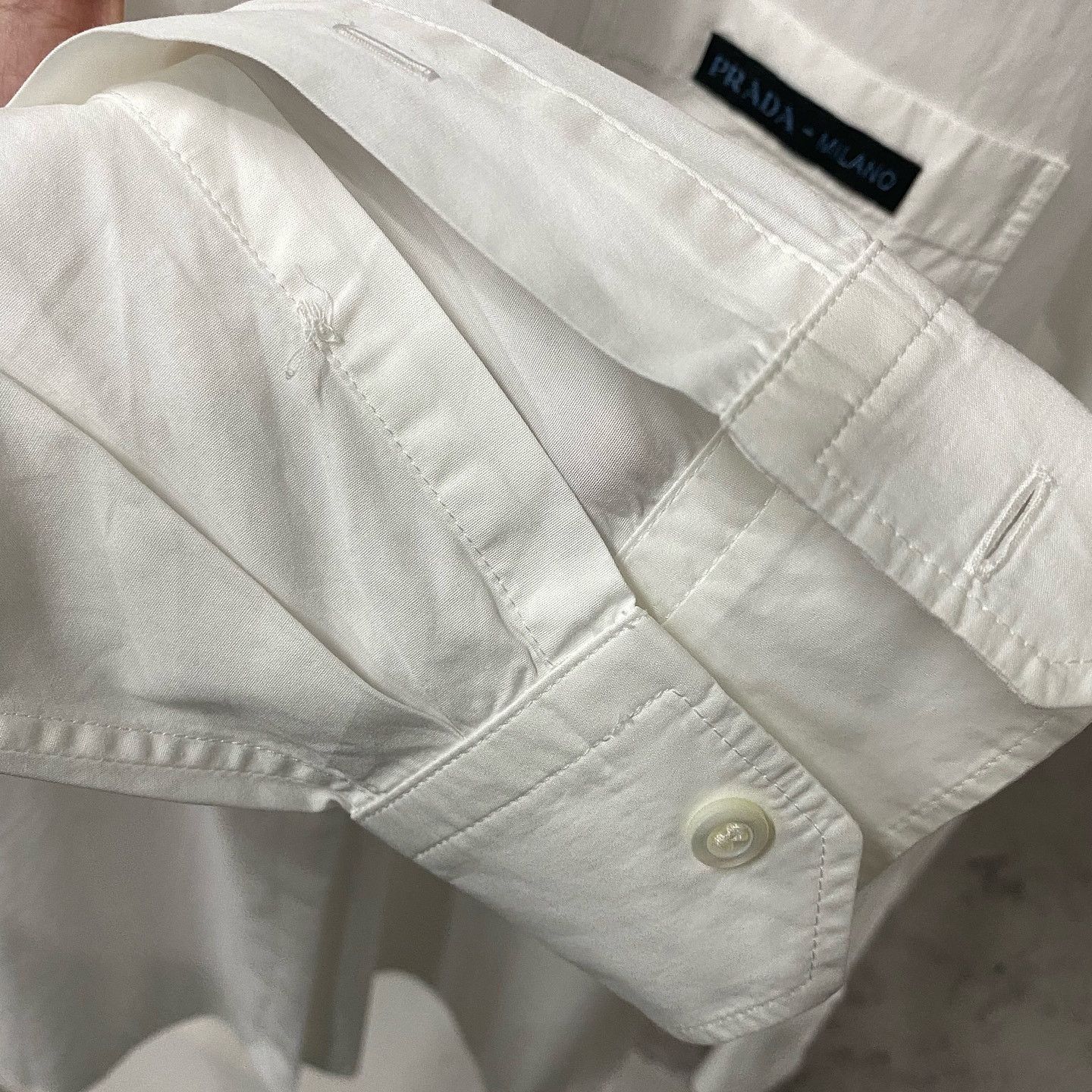 Prada Prada Logo Patch Poplin Shirt Size 38 Size XS / US 0-2 / IT 36-38 - 8 Thumbnail