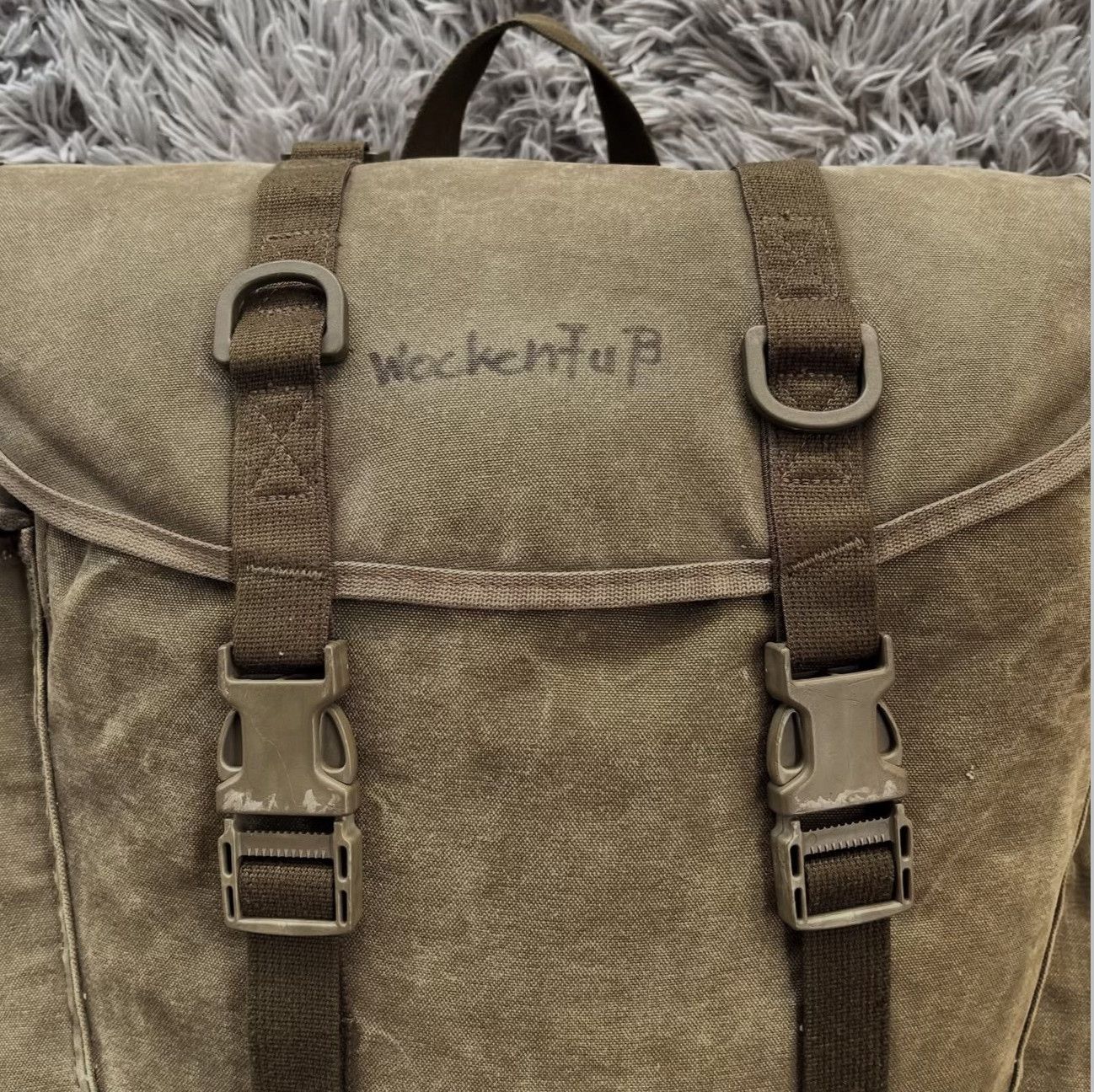 Vintage 1990s German Army 25L Canvas Rucksack Size ONE SIZE - 6 Thumbnail