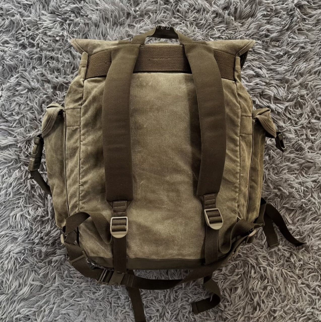 Vintage 1990s German Army 25L Canvas Rucksack Size ONE SIZE - 4 Thumbnail