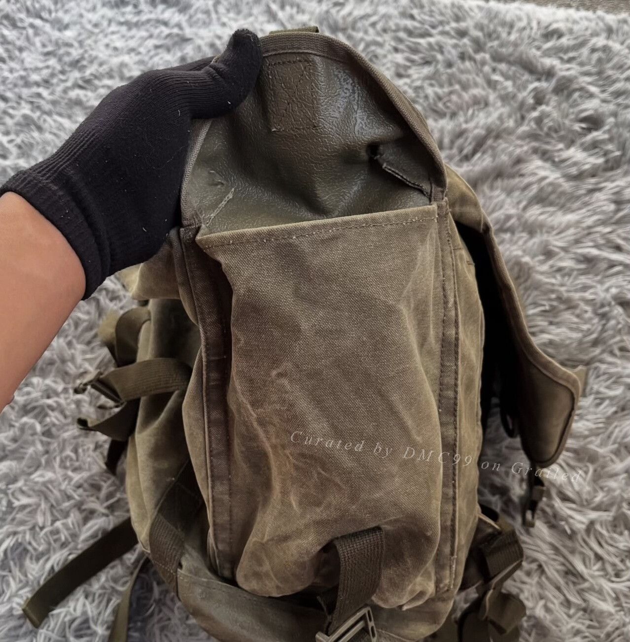 Vintage 1990s German Army 25L Canvas Rucksack Size ONE SIZE - 8 Thumbnail