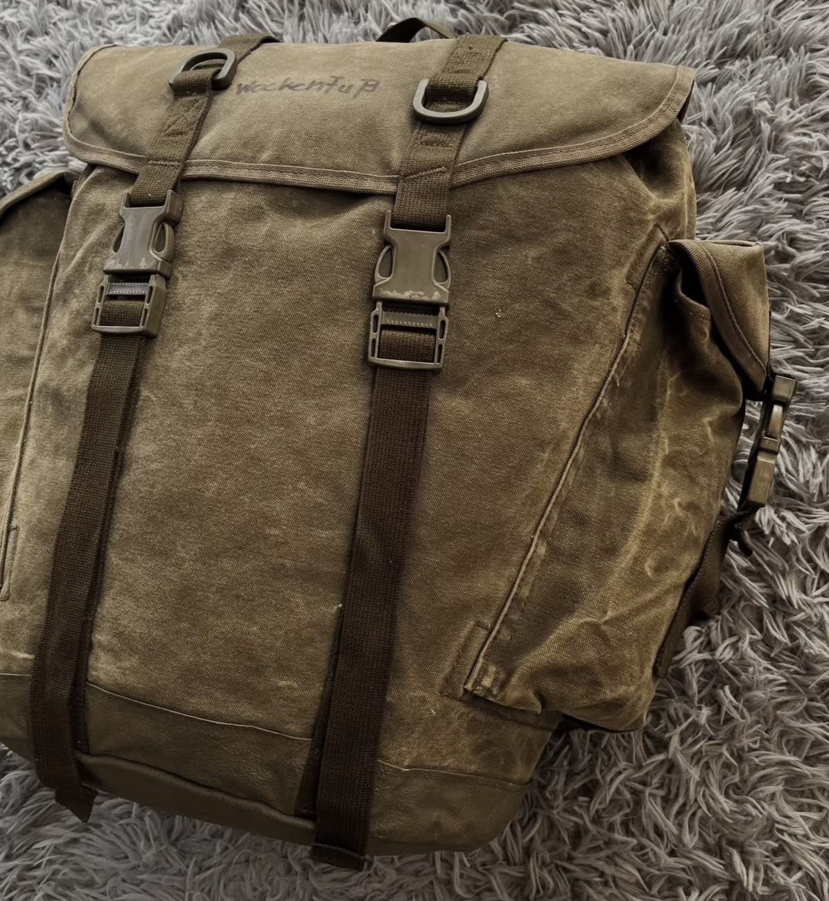 Vintage 1990s German Army 25L Canvas Rucksack Size ONE SIZE - 5 Thumbnail