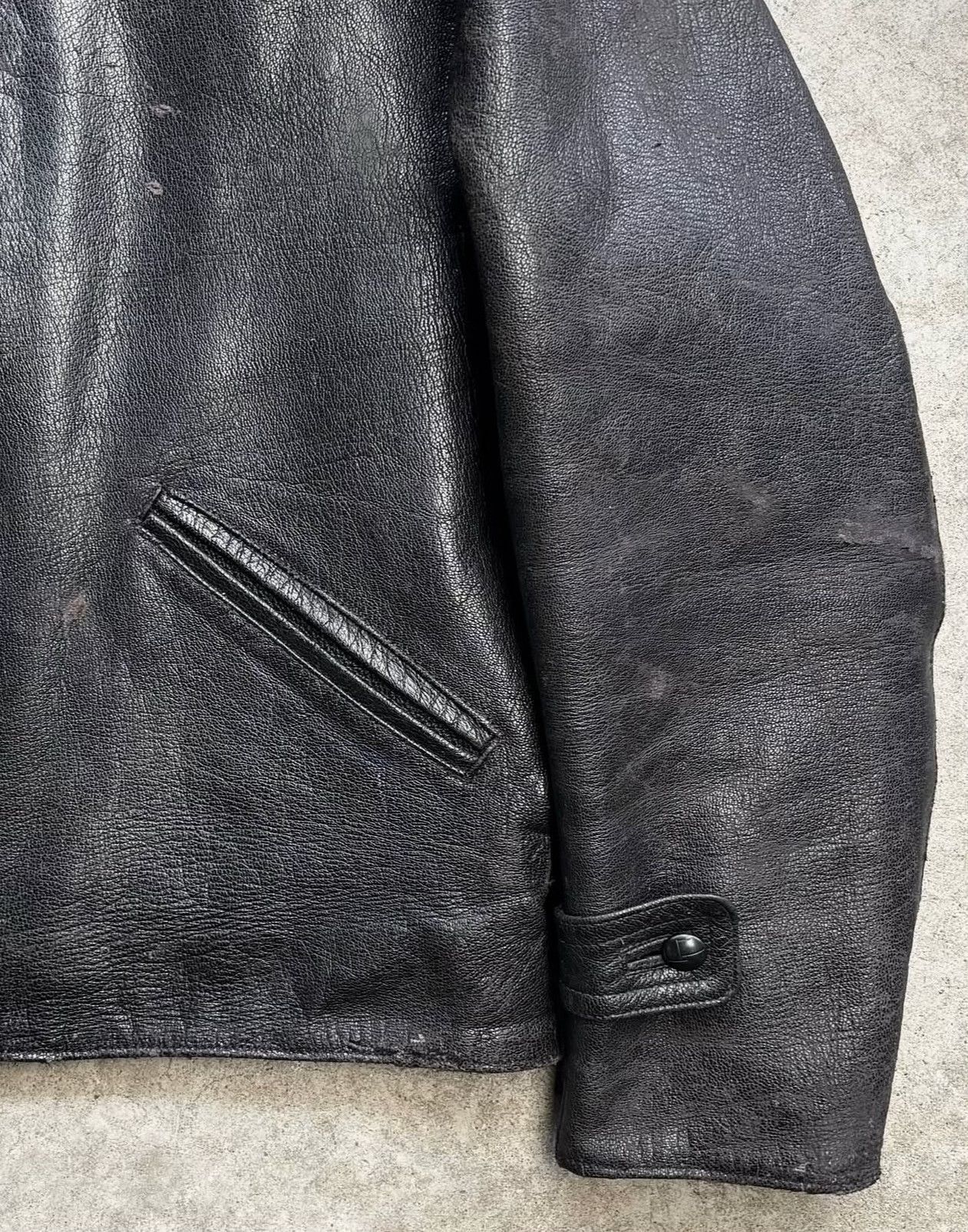 Vintage 1950s ALMAR ITALIAN TAILOR SINGLE RIDERS LEATHER JACKET Size US M / EU 48-50 / 2 - 4 Thumbnail