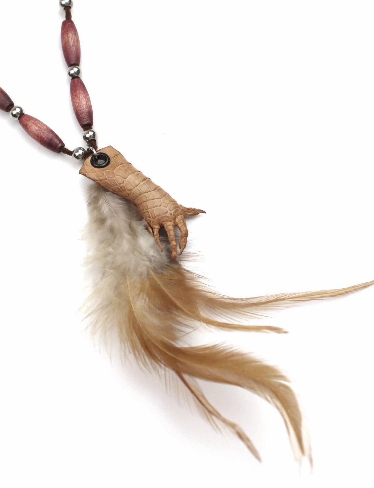Vintage Vintage 2000s Japanese Reptile Claw Feather Necklace Size ONE SIZE - 4 Thumbnail