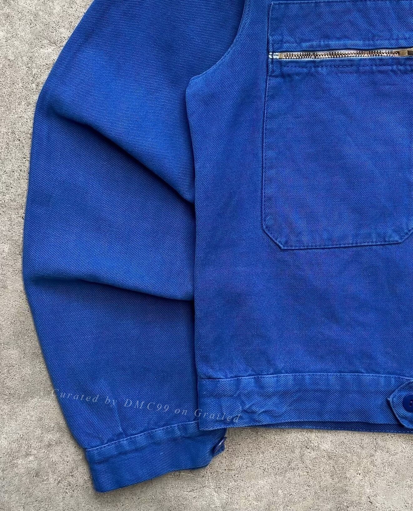 Vintage 1960s French Blue Twill Cyclist Jacket Size US M / EU 48-50 / 2 - 3 Thumbnail
