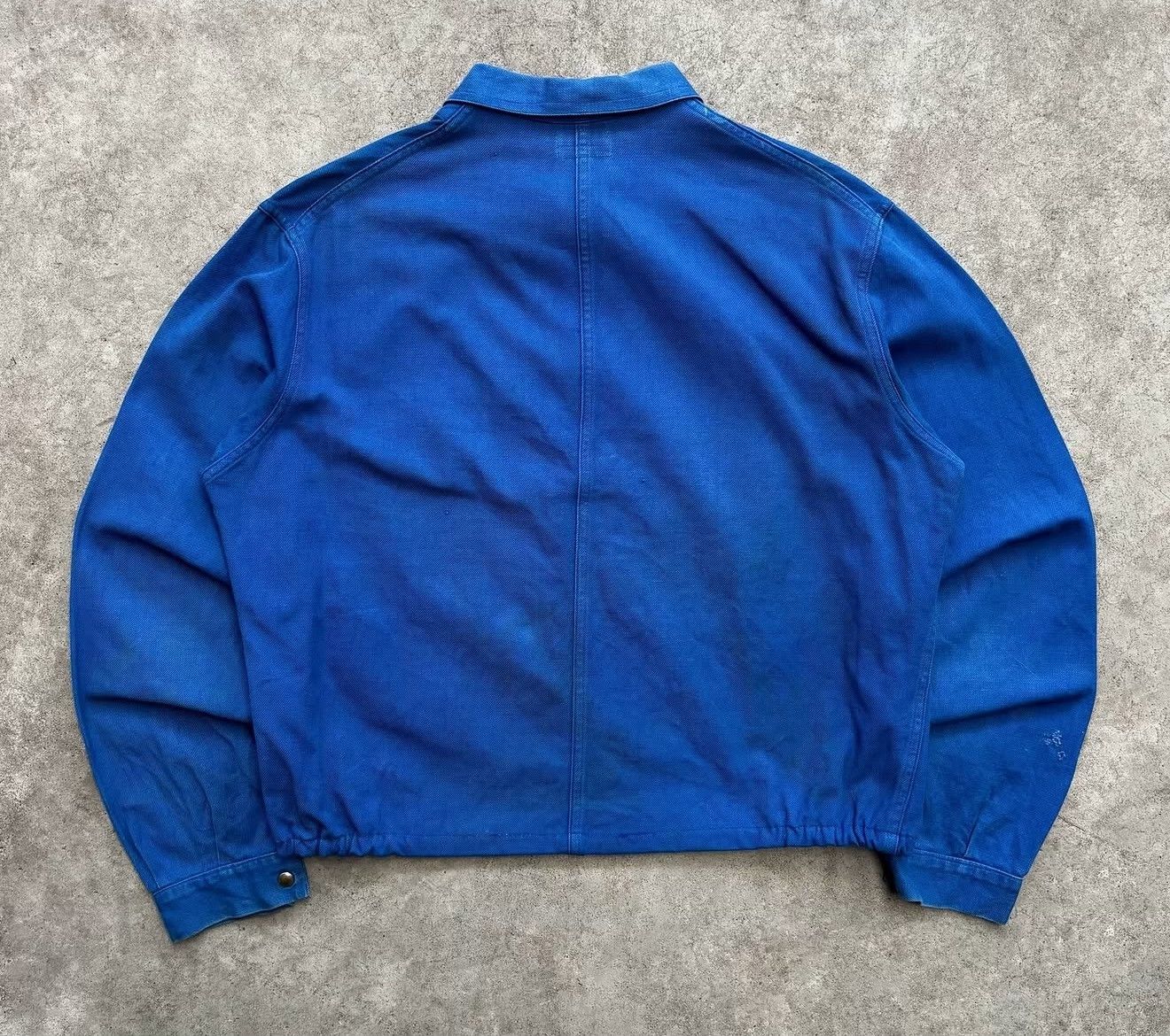 Vintage 1970s Adolphe Lafont French Blue Twill Cyclist Jacket Size US M / EU 48-50 / 2 - 7 Thumbnail