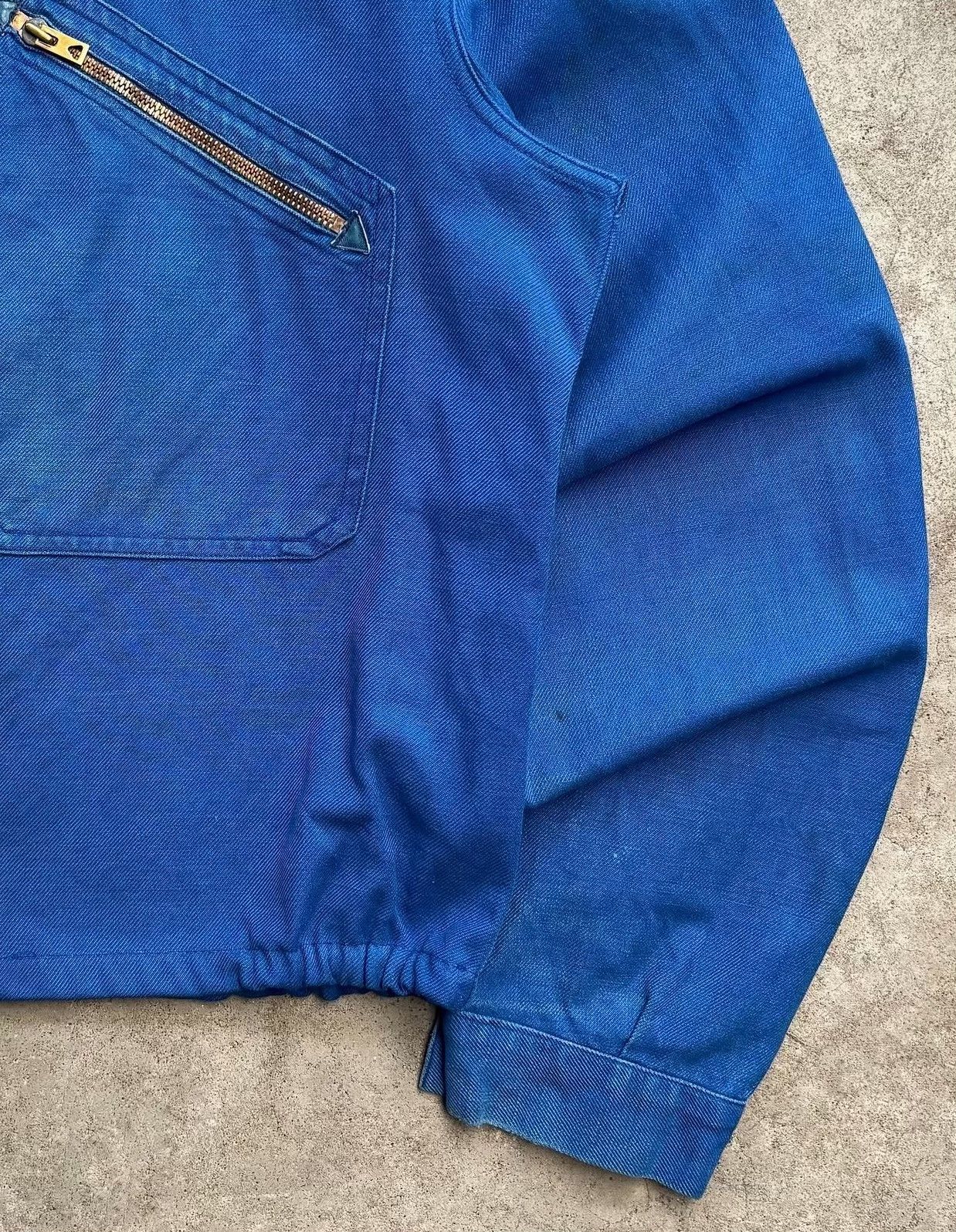 Vintage 1970s Adolphe Lafont French Blue Twill Cyclist Jacket Size US M / EU 48-50 / 2 - 4 Thumbnail