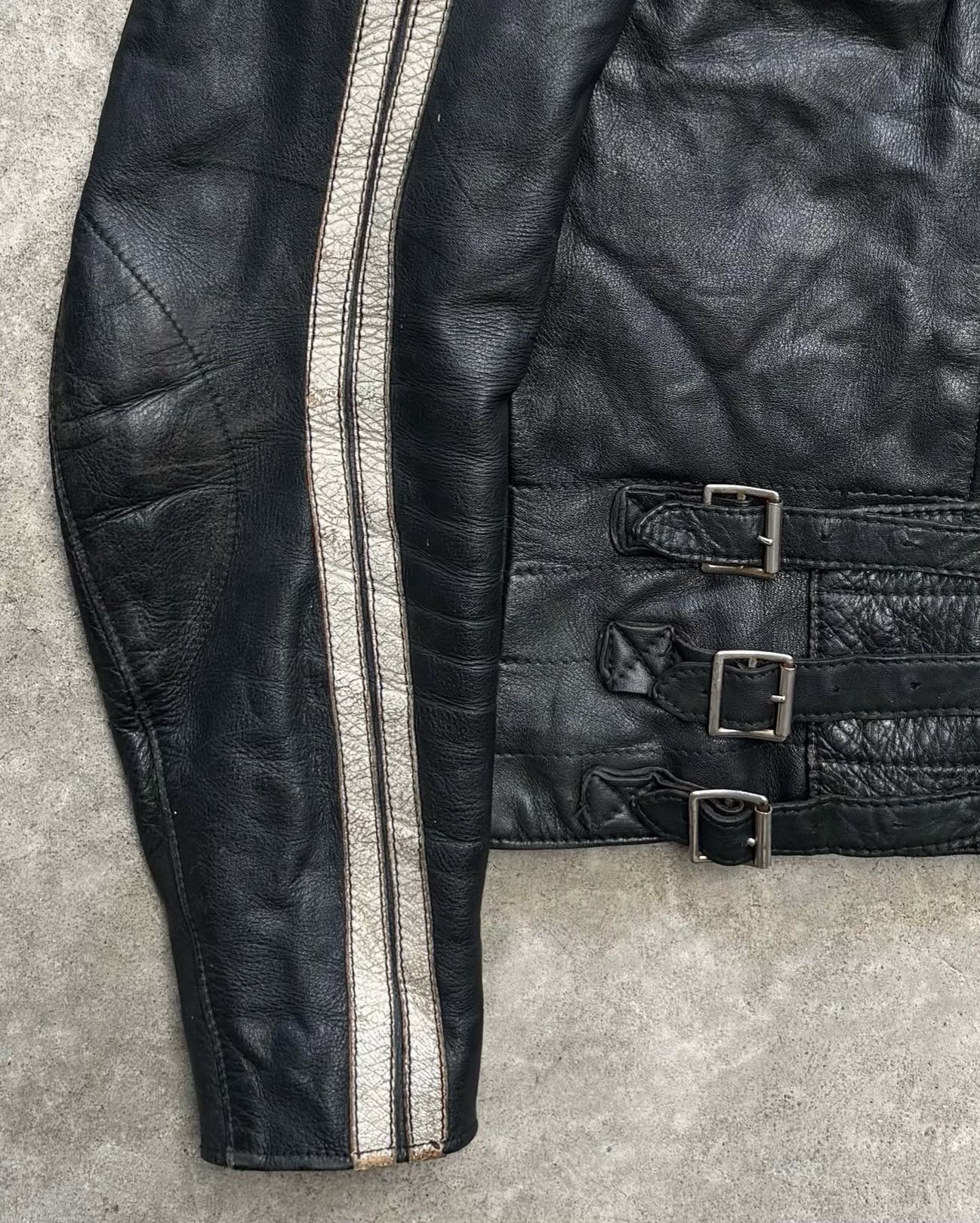 Vintage 1950s German Tailor Motorcycle Leather Jacket Size US L / EU 52-54 / 3 - 3 Thumbnail