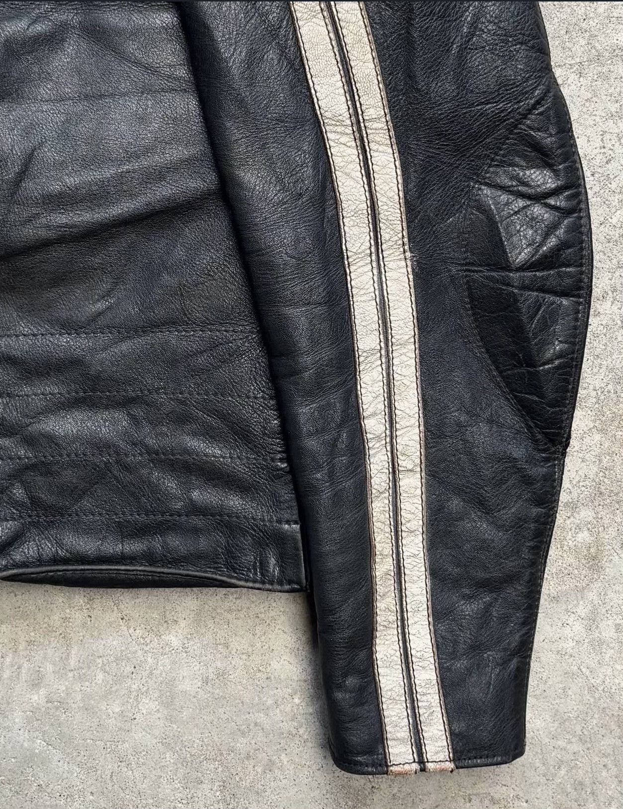 Vintage 1950s German Tailor Motorcycle Leather Jacket Size US L / EU 52-54 / 3 - 4 Thumbnail