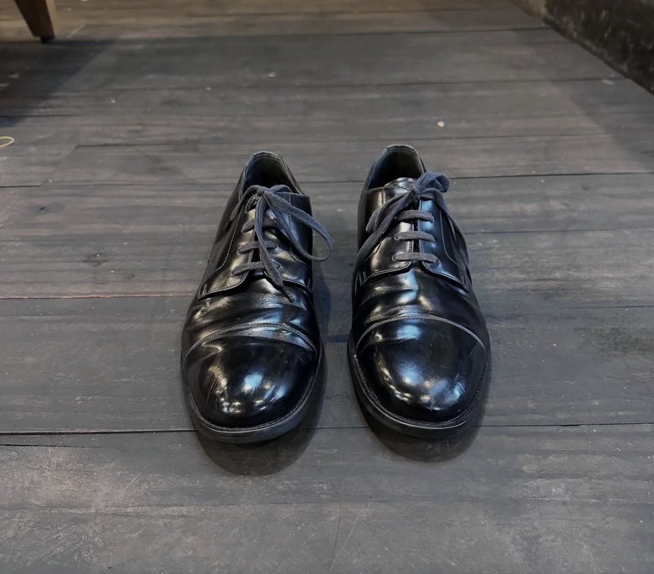 Prada Vintage Prada Men's Brushed Leather Business Shoes Size US 8 / EU 41 - 3 Thumbnail