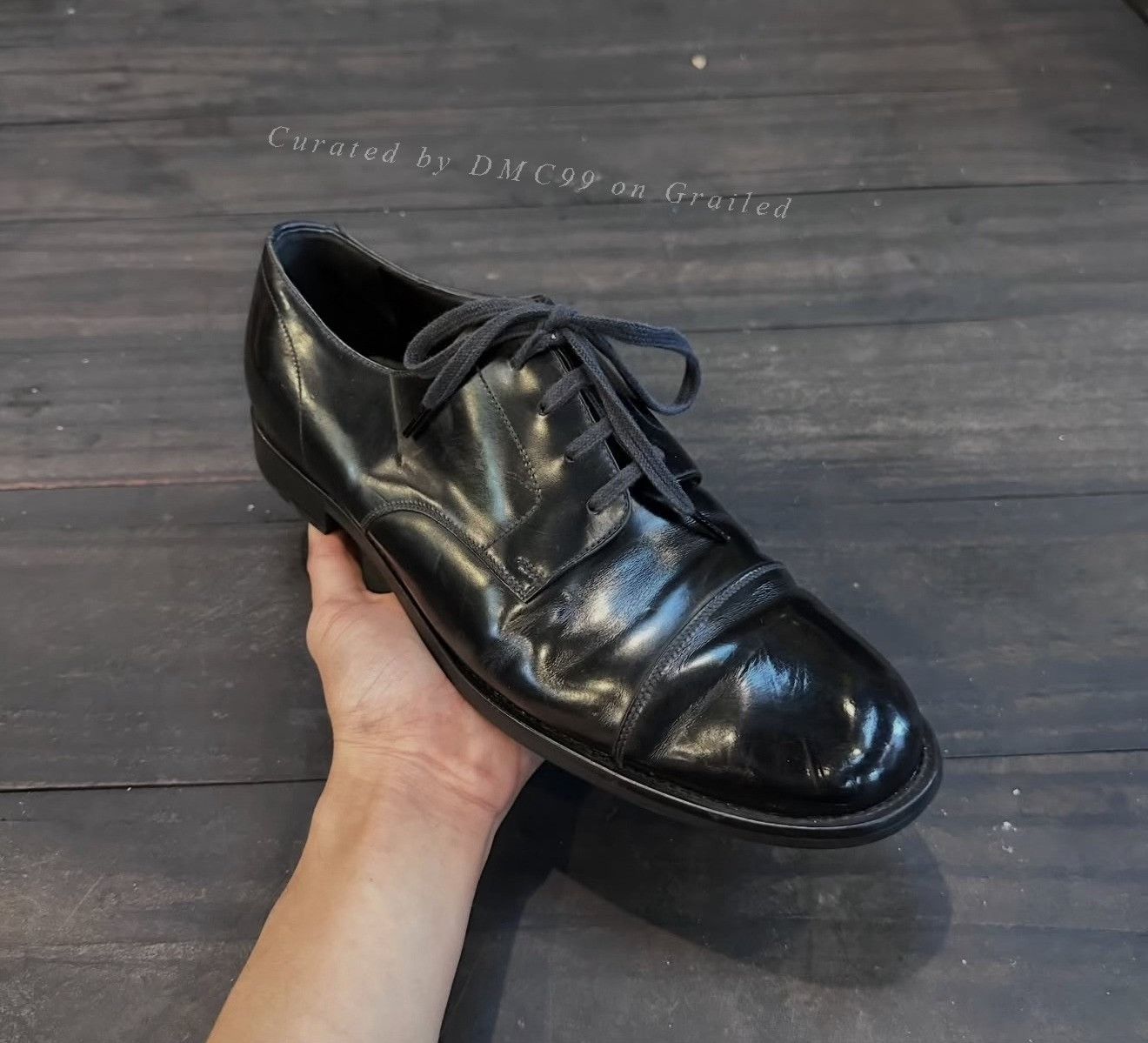 Prada Vintage Prada Men's Brushed Leather Business Shoes Size US 8 / EU 41 - 8 Thumbnail