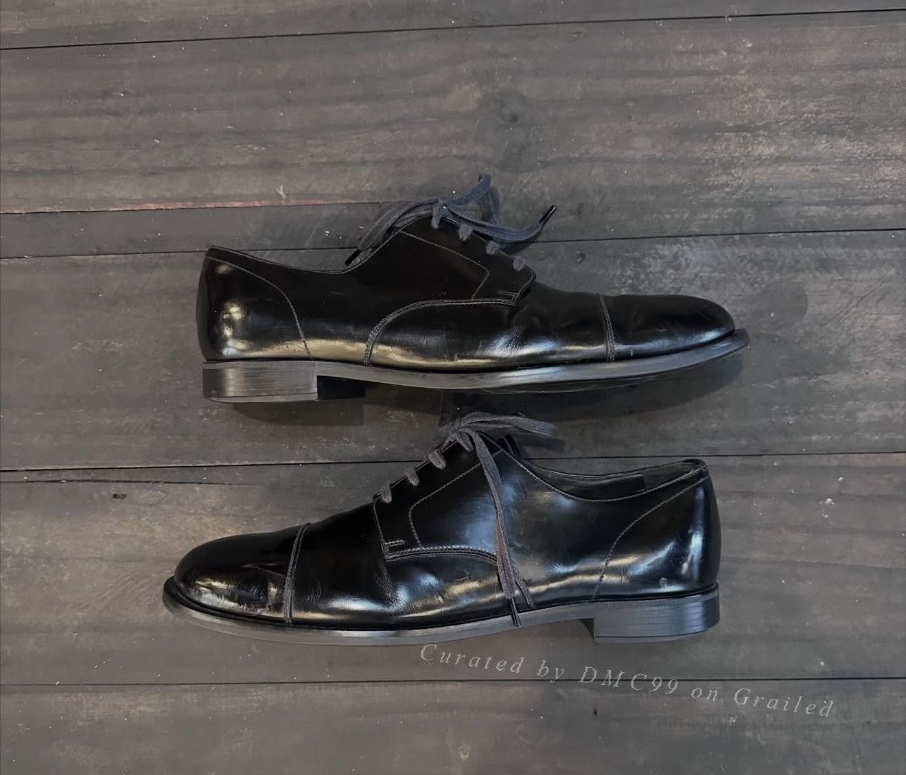 Prada Vintage Prada Men's Brushed Leather Business Shoes Size US 8 / EU 41 - 2 Thumbnail