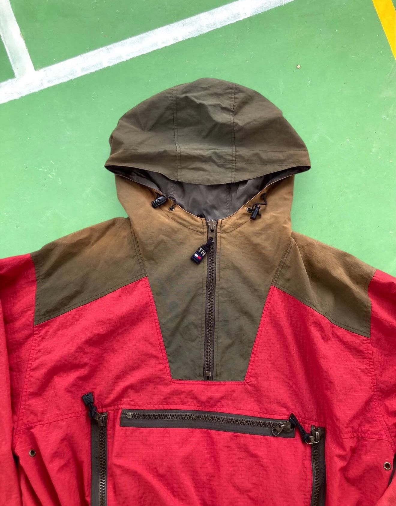 Vintage Vintage 90s Tommy Hilfiger Flag Patch Anorak Size US XL / EU 56 / 4 - 7 Thumbnail