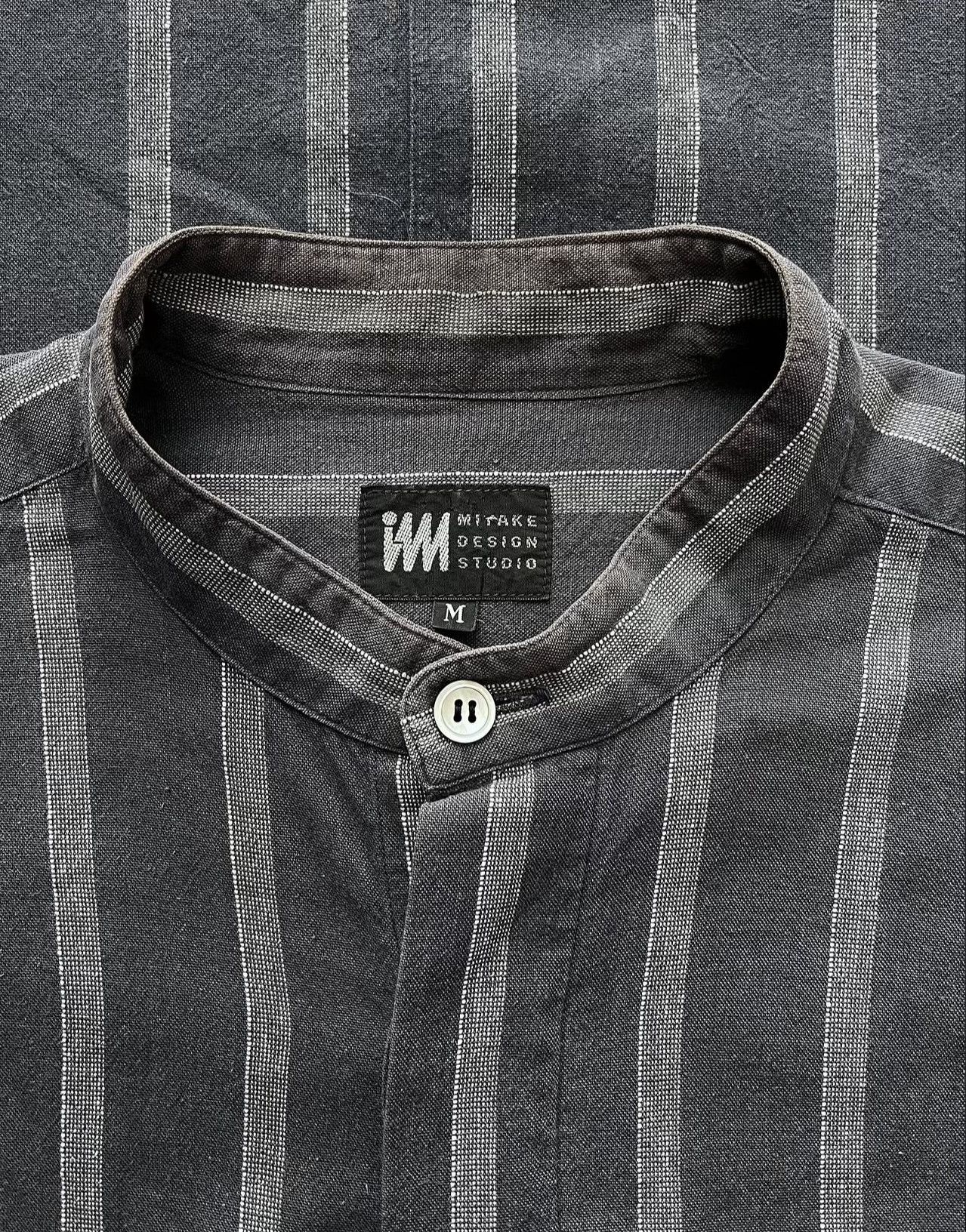 Issey Miyake Vintage Issey Miyake Striped Stand Collar Shirt Size US M / EU 48-50 / 2 - 2 Thumbnail