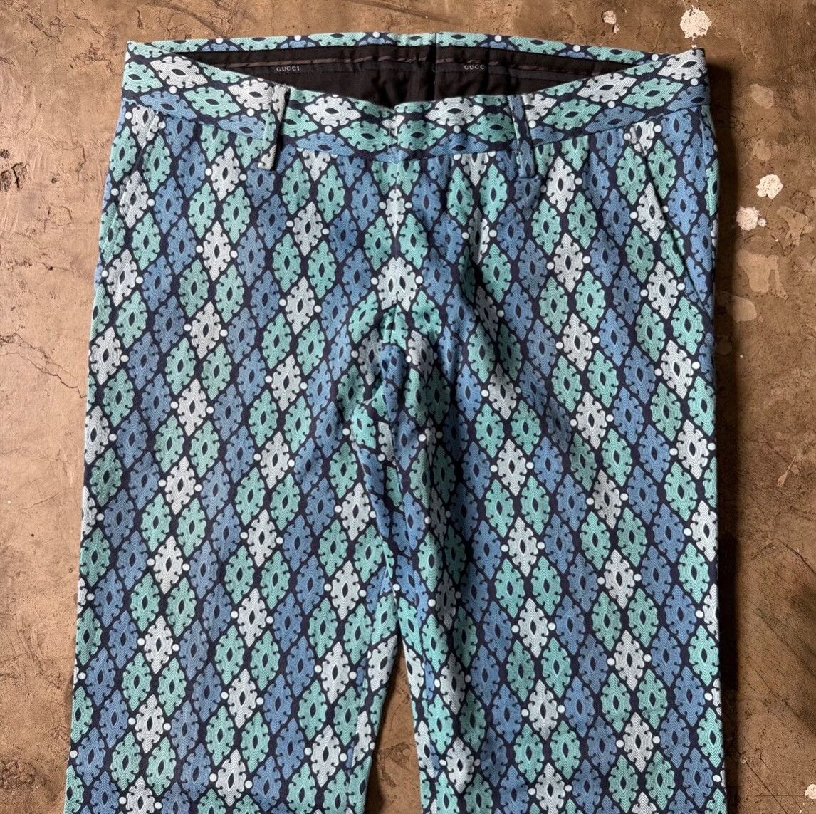Gucci Vintage Gucci Textured Print Bootcut Pants Size 32" / US 10 / IT 46 - 3 Thumbnail
