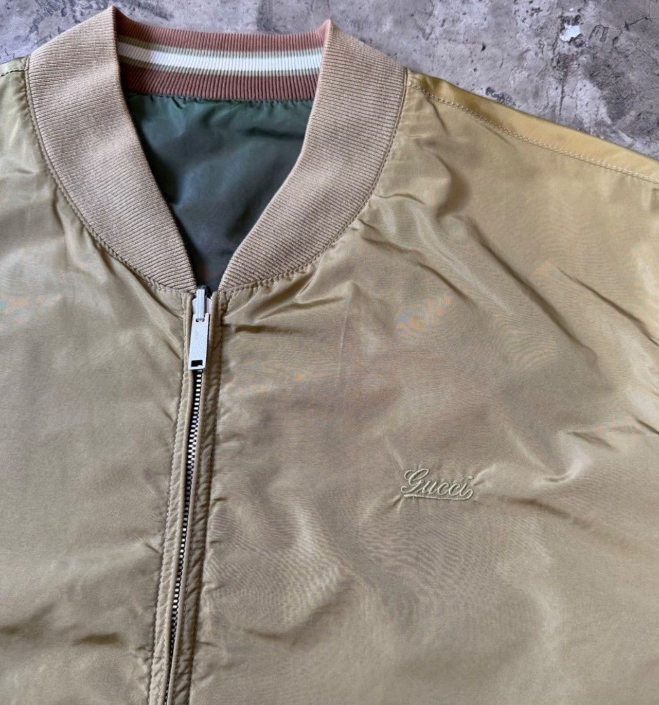 Gucci Vintage Gucci Reversible Nylon Military Jacket Size US XXL / EU 58 / 5 - 5 Thumbnail