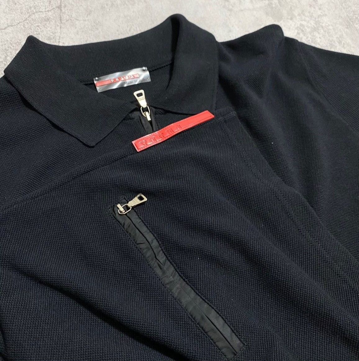 Prada Vintage Prada Linea Rossa QZIP Polo Shirt Size US M / EU 48-50 / 2 - 4 Thumbnail