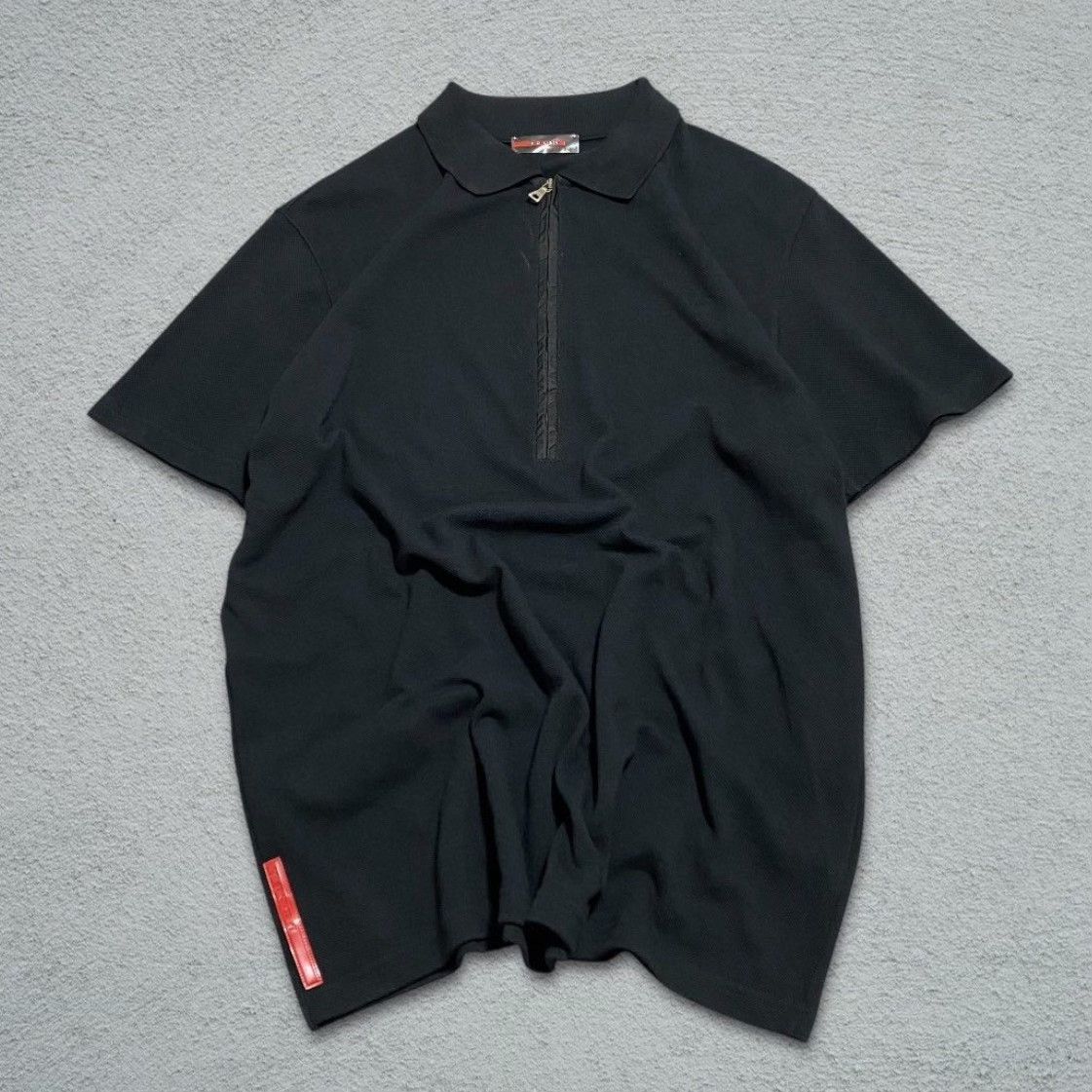 Prada Vintage Prada Linea Rossa QZIP Polo Shirt Size US M / EU 48-50 / 2 - 2 Thumbnail