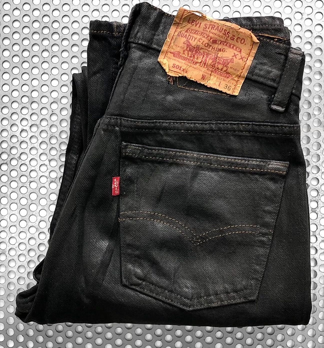 Levi's Vintage 1990s Levi's 501xx Black Coated Jeans Size US 26 / EU 42 - 2 Thumbnail