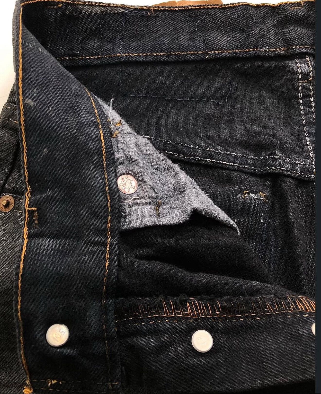 Levi's Vintage 1990s Levi's 501xx Black Coated Jeans Size US 26 / EU 42 - 5 Thumbnail
