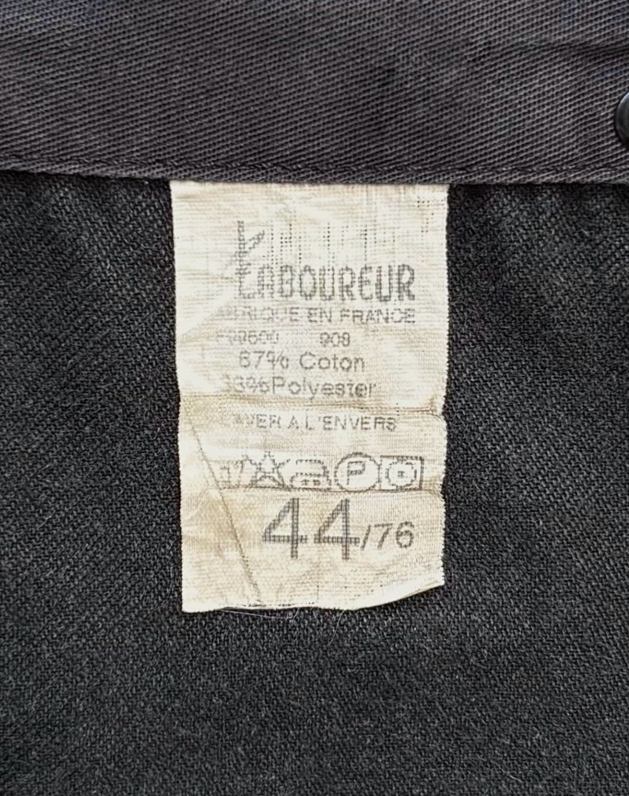 Vintage 1970s LE LABOUREUR Black Moleskin Faded Trousers Size US 34 / EU 50 - 7 Thumbnail