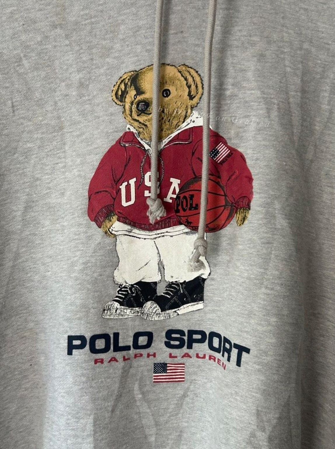 Vintage Vintage 1990s Polo Bear Hooded Sweatshirt Size US M / EU 48-50 / 2 - 5 Thumbnail