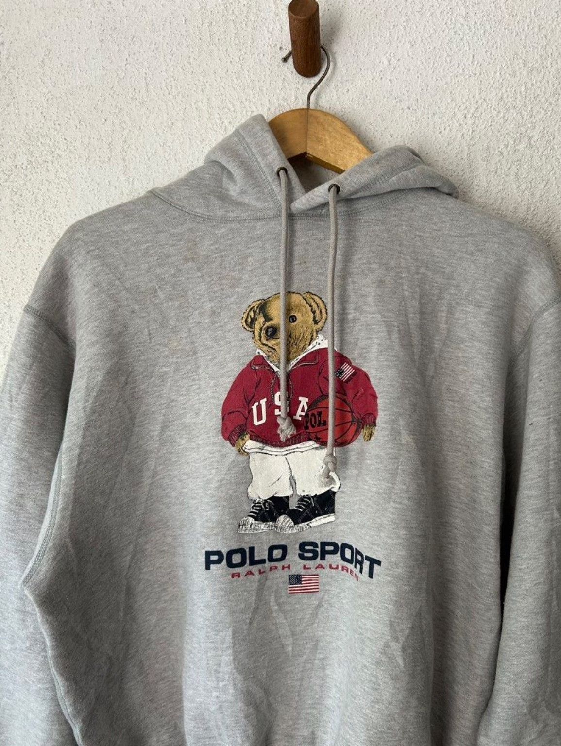 Vintage Vintage 1990s Polo Bear Hooded Sweatshirt Size US M / EU 48-50 / 2 - 7 Thumbnail