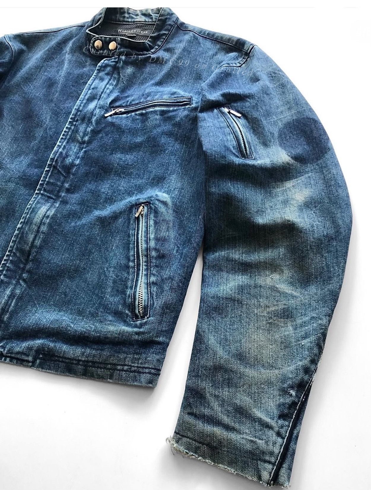 Vintage 1990s Vintage Harold's Gear Denim Cafe Racer Jacket Size US M / EU 48-50 / 2 - 4 Thumbnail