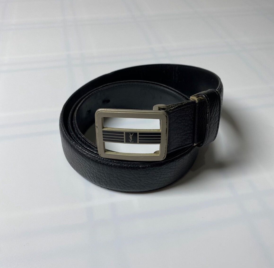 Vintage Vintage YSL 80s-90s Buckle Leather Belt Size ONE SIZE - 2 Thumbnail