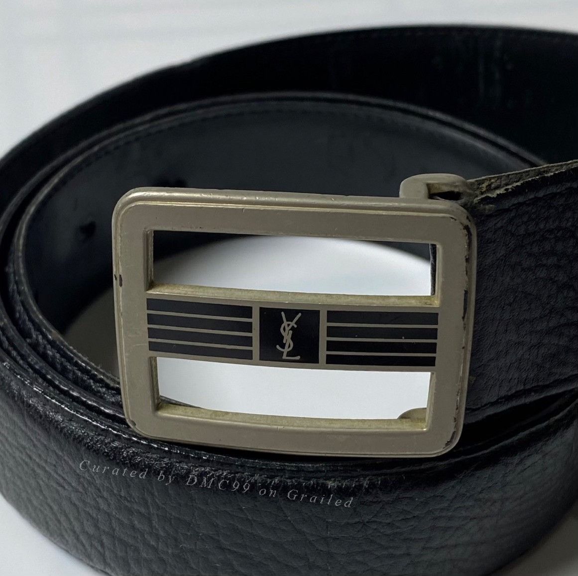 Vintage Vintage YSL 80s-90s Buckle Leather Belt Size ONE SIZE - 3 Thumbnail