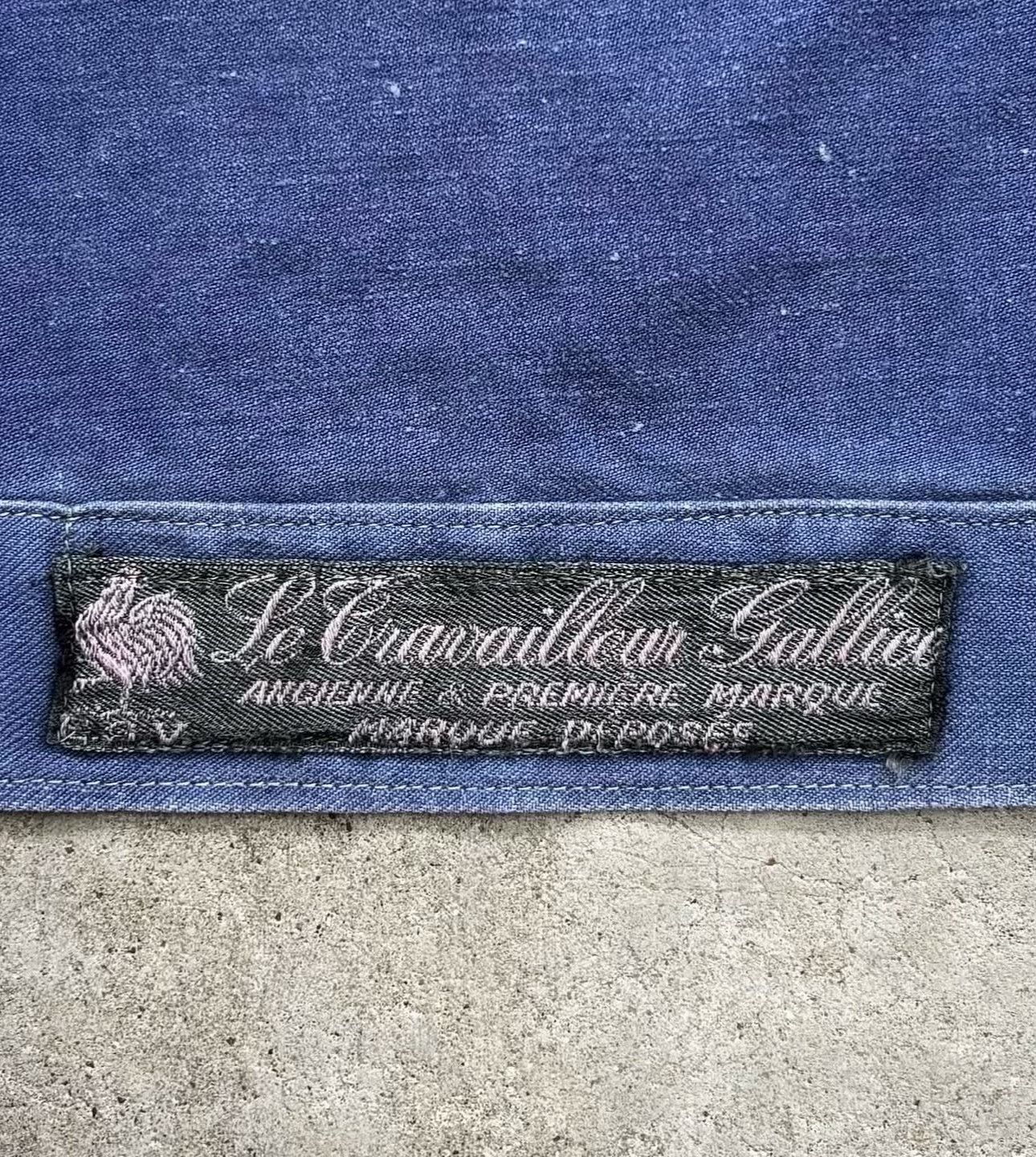 Vintage 1940s LE TRAVAILLEUR GALLICE FRENCH INDIGO TWILL CYCLIST JACKET Size US L / EU 52-54 / 3 - 6 Thumbnail