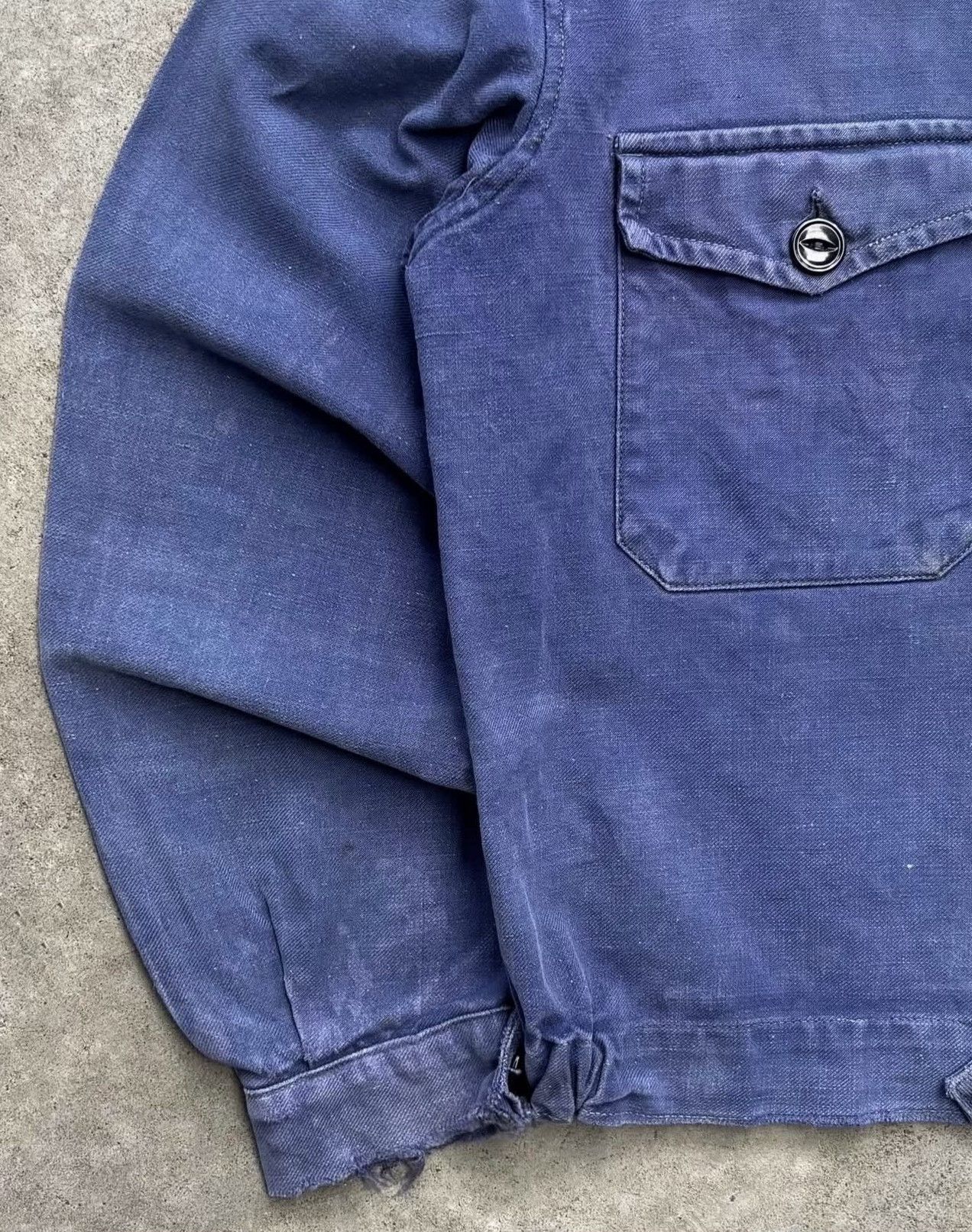 Vintage 1940s LE TRAVAILLEUR GALLICE FRENCH INDIGO TWILL CYCLIST JACKET Size US L / EU 52-54 / 3 - 3 Thumbnail