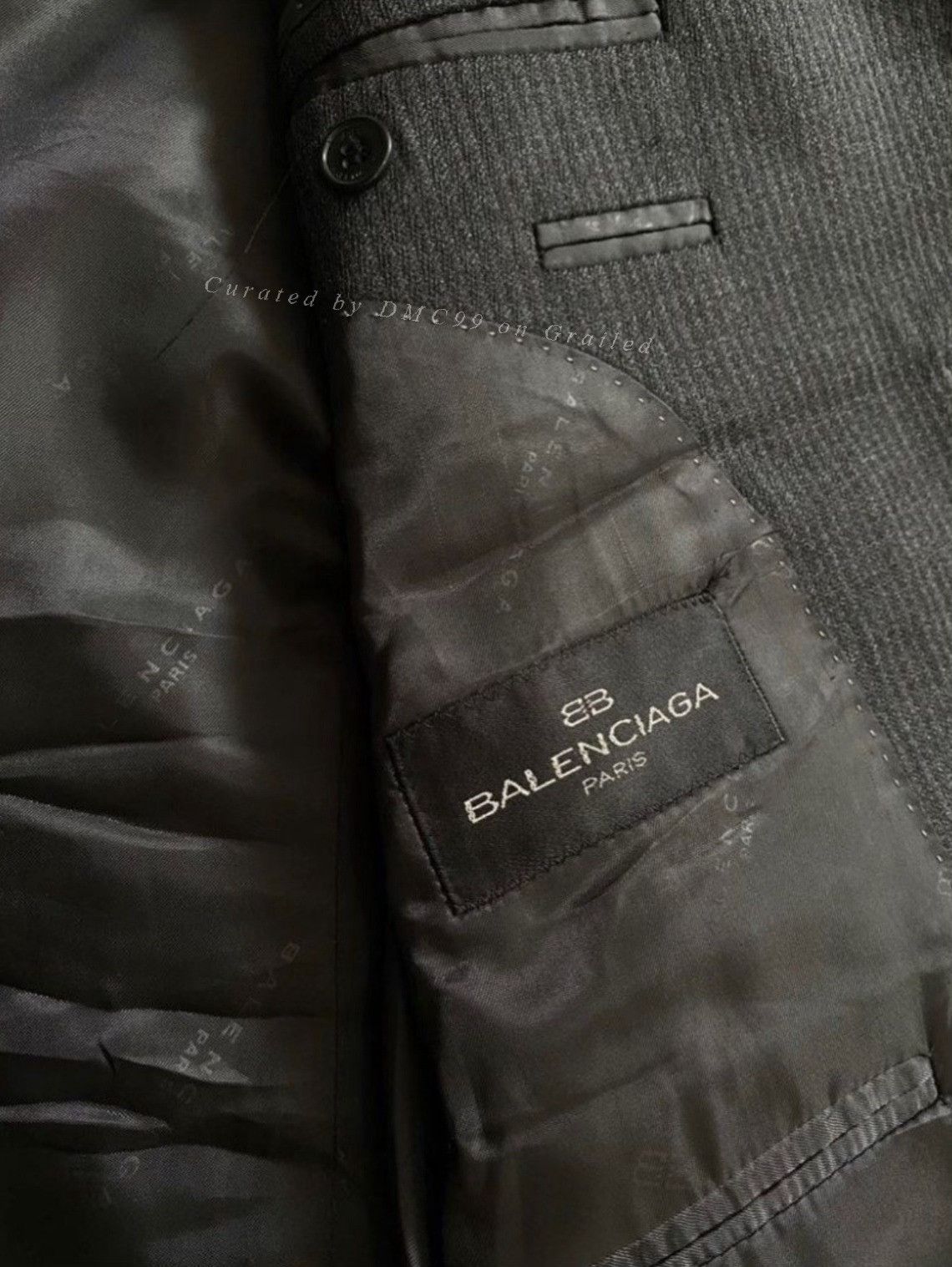 Balenciaga Vintage Balenciaga 1990s-2000s Grey Blazer Size US L / EU 52-54 / 3 - 3 Thumbnail