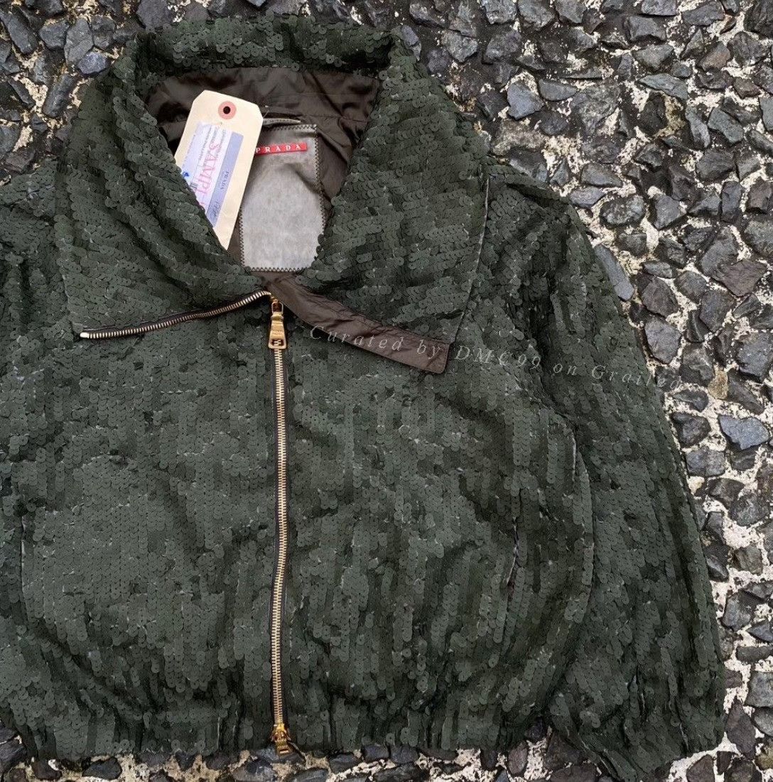 Vintage Vintage Prada 2000s Sample Sequined Cropped Jacket Size M / US 6-8 / IT 42-44 - 5 Thumbnail