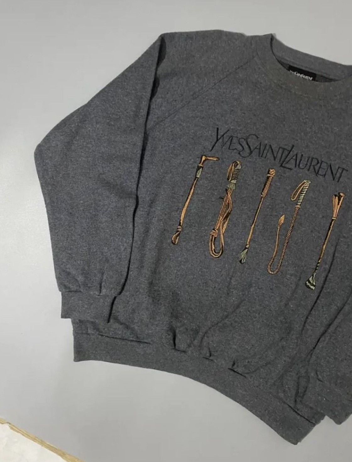 Vintage Vintage 1990s YSL Pour Homme Sweater Size US M / EU 48-50 / 2 - 2 Thumbnail