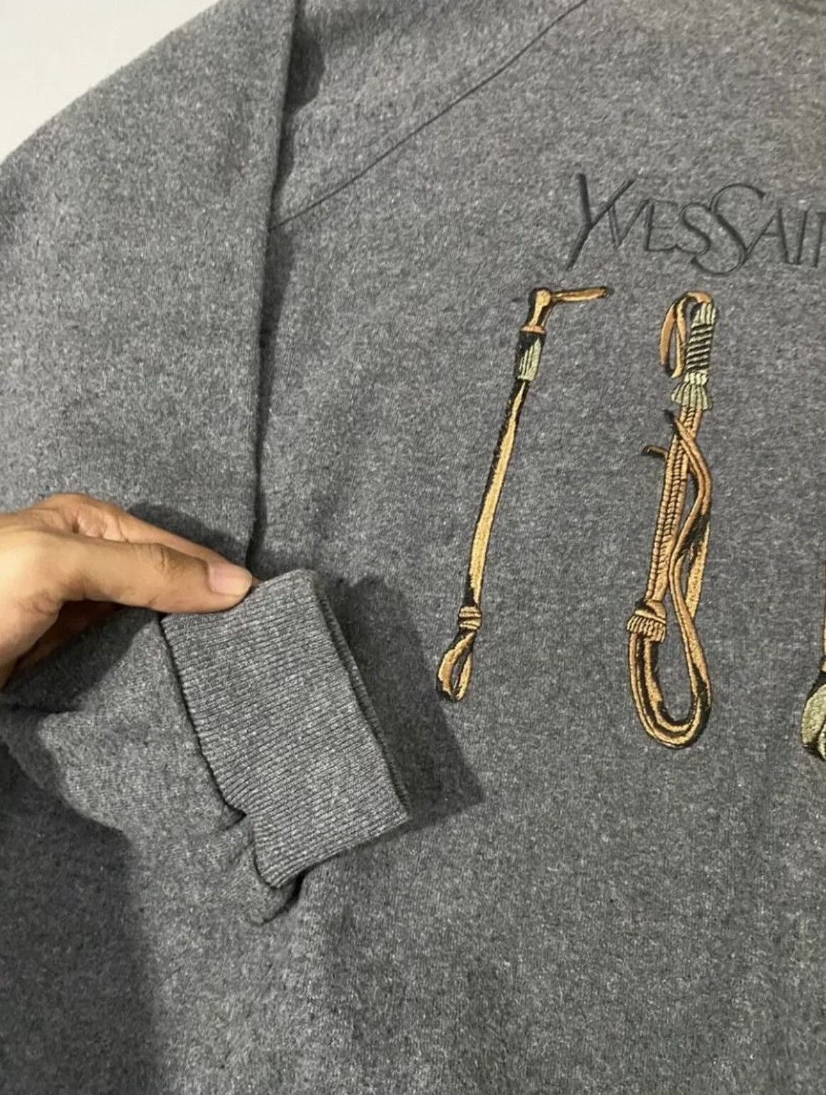 Vintage Vintage 1990s YSL Pour Homme Sweater Size US M / EU 48-50 / 2 - 4 Thumbnail