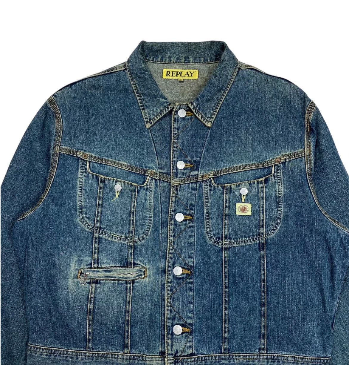 Vintage Vintage Replay 80s-90s Zippered Denim Jacket Size US M / EU 48-50 / 2 - 2 Thumbnail