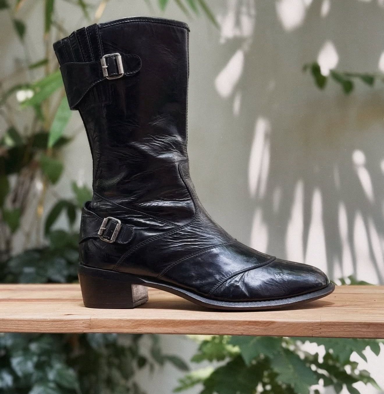 Vintage Vintage ATTIMO Black Brushed Leather High Boots Size US 10 / IT 40 - 3 Thumbnail