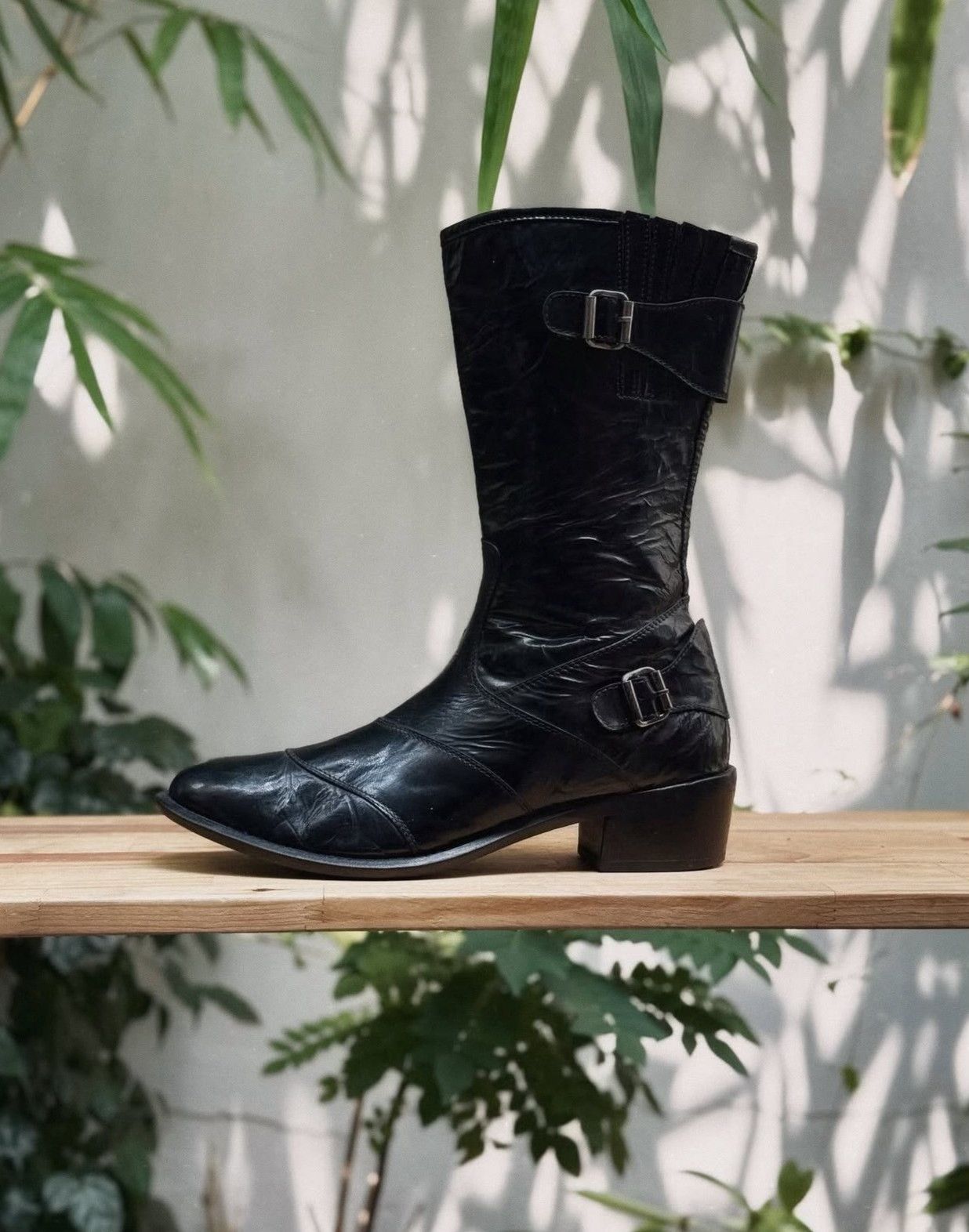 Vintage Vintage ATTIMO Black Brushed Leather High Boots Size US 10 / IT 40 - 6 Thumbnail