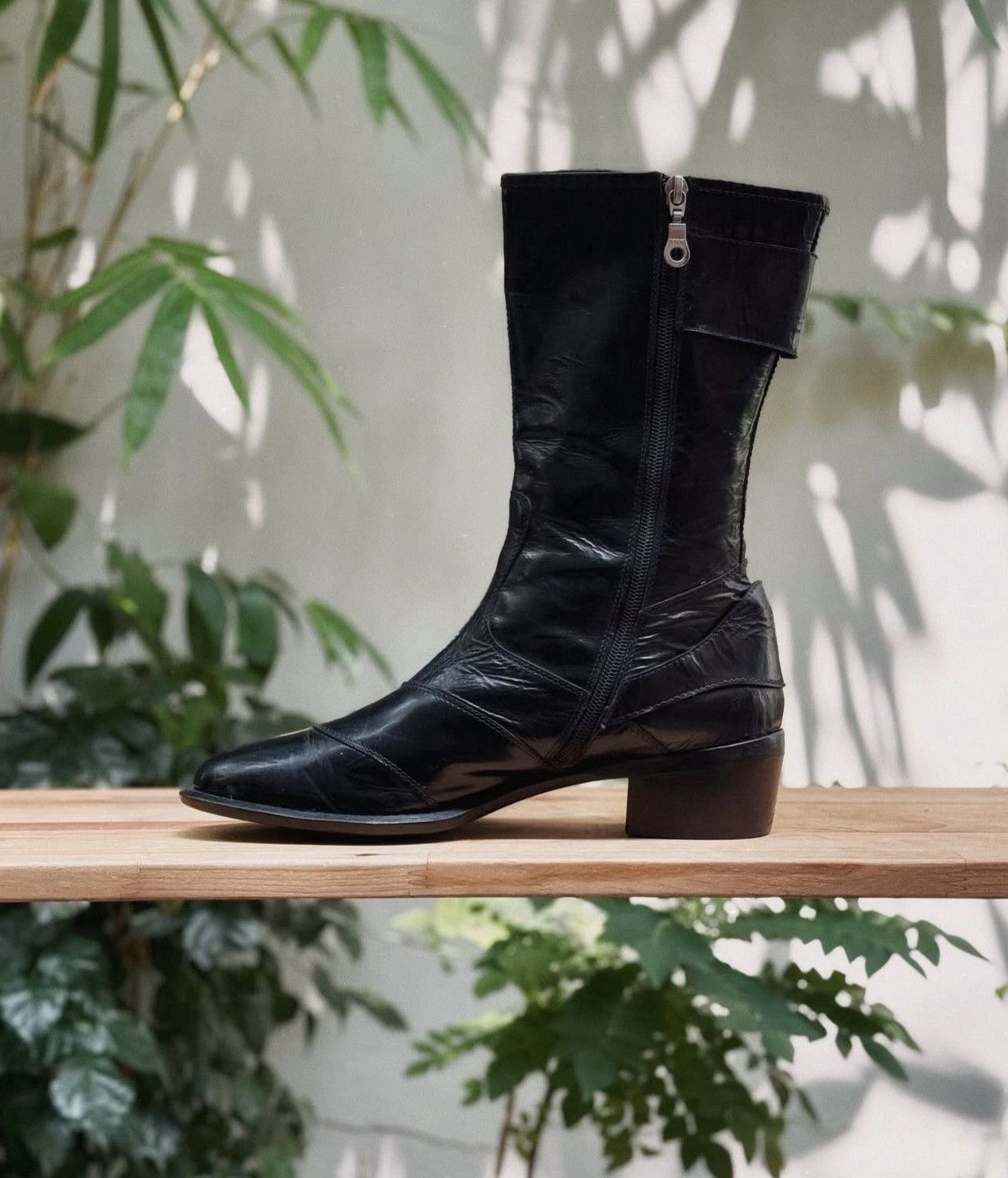Vintage Vintage ATTIMO Black Brushed Leather High Boots Size US 10 / IT 40 - 4 Thumbnail