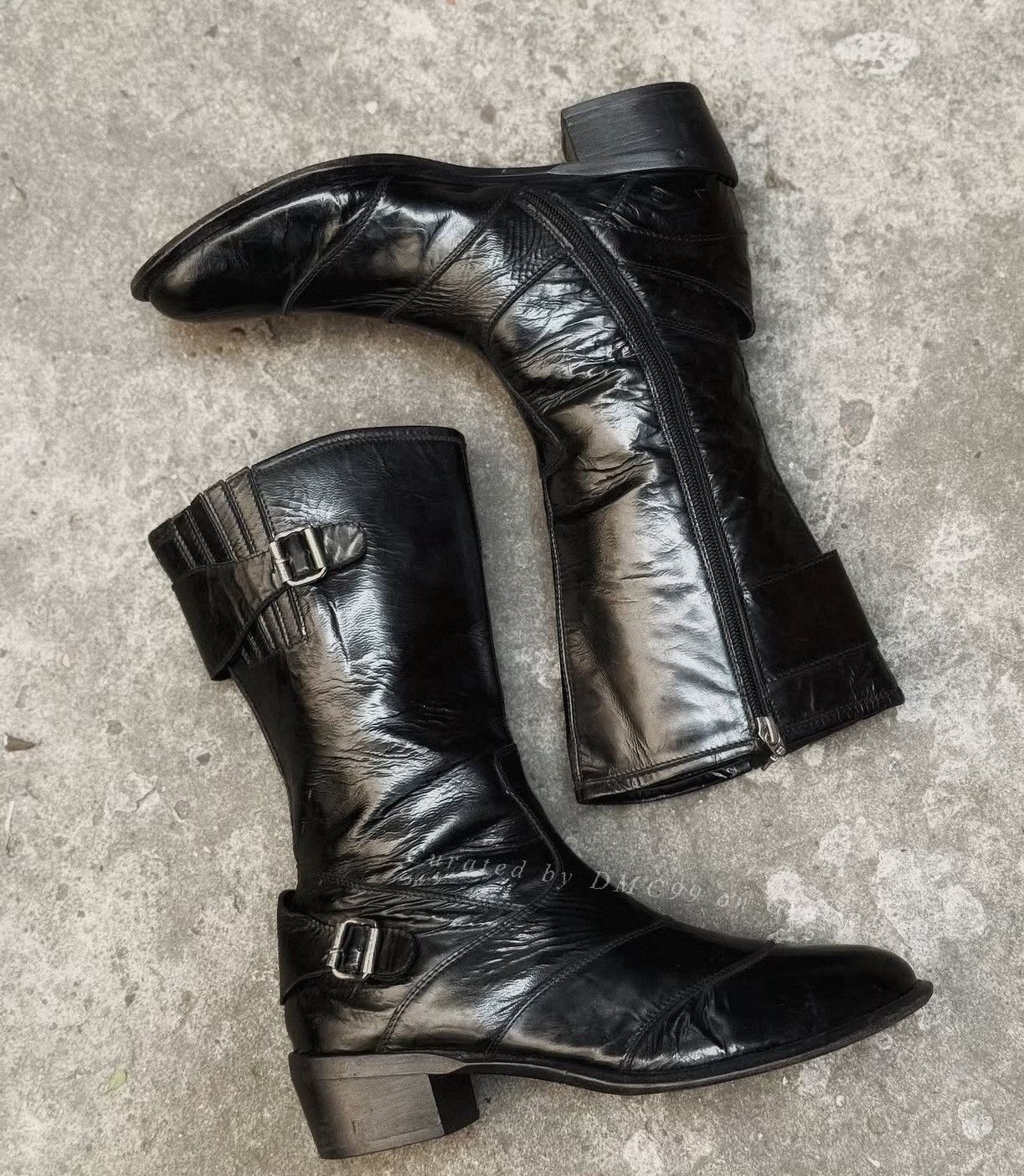 Vintage Vintage ATTIMO Black Brushed Leather High Boots Size US 10 / IT 40 - 7 Thumbnail