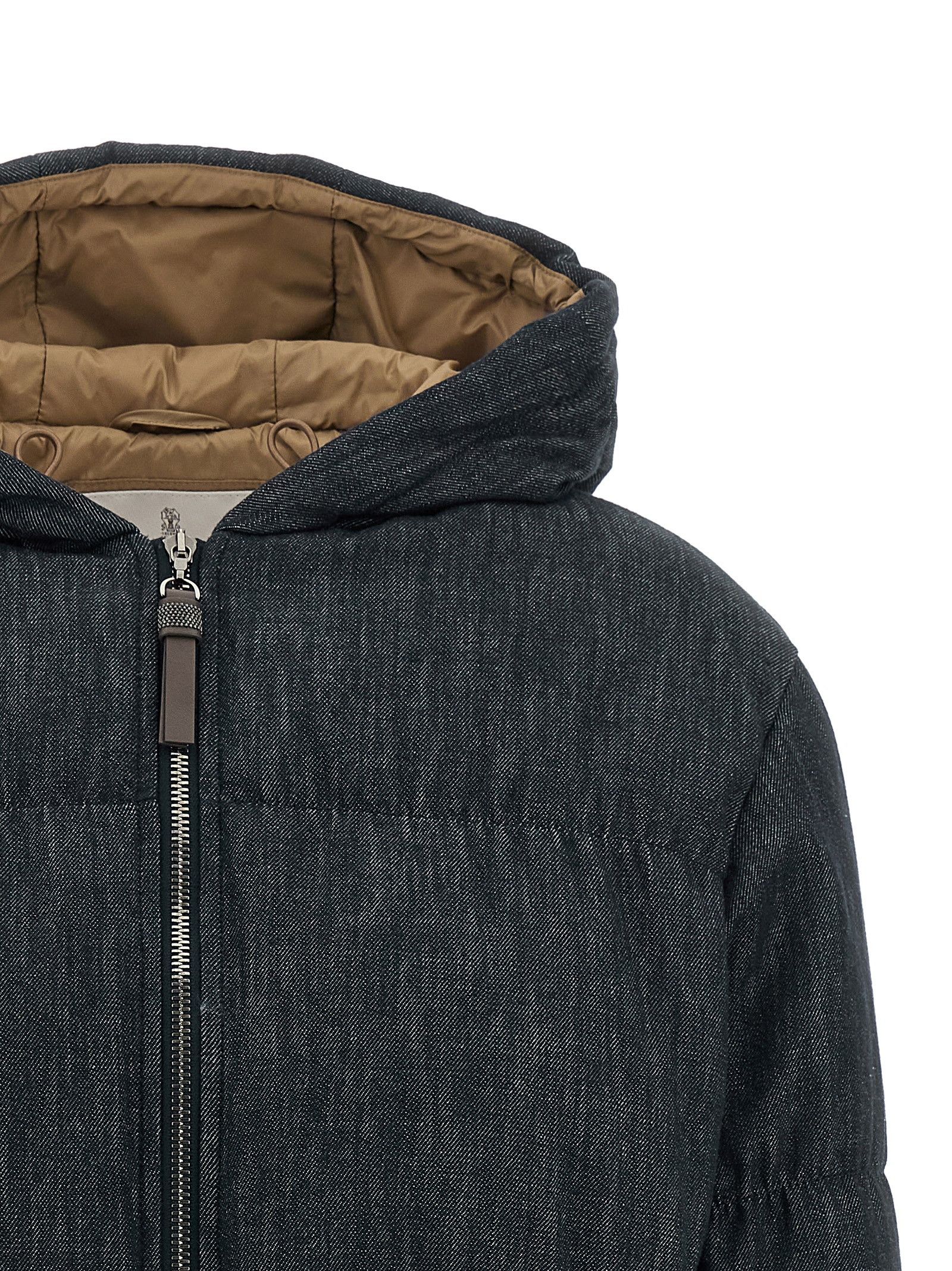 Brunello Cucinelli Denim-effect twill down jacket Size M / US 6-8 / IT 42-44 - 3 Thumbnail