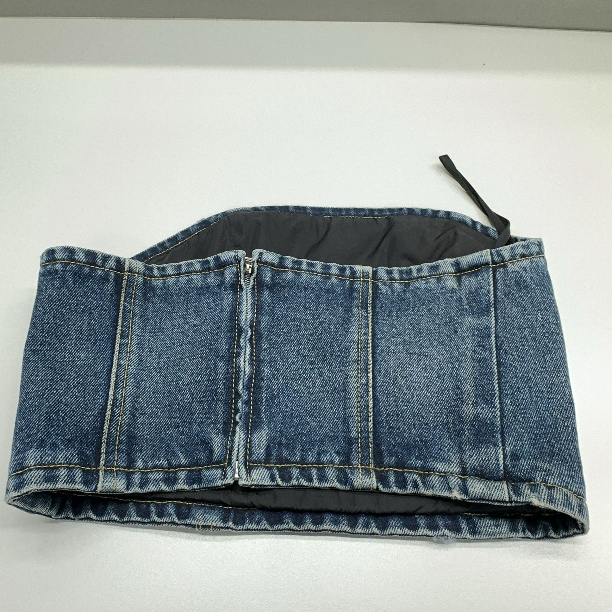 Prada Prada Denim Logo Tube Top Size 38 Size XS / US 0-2 / IT 36-38 - 9 Thumbnail