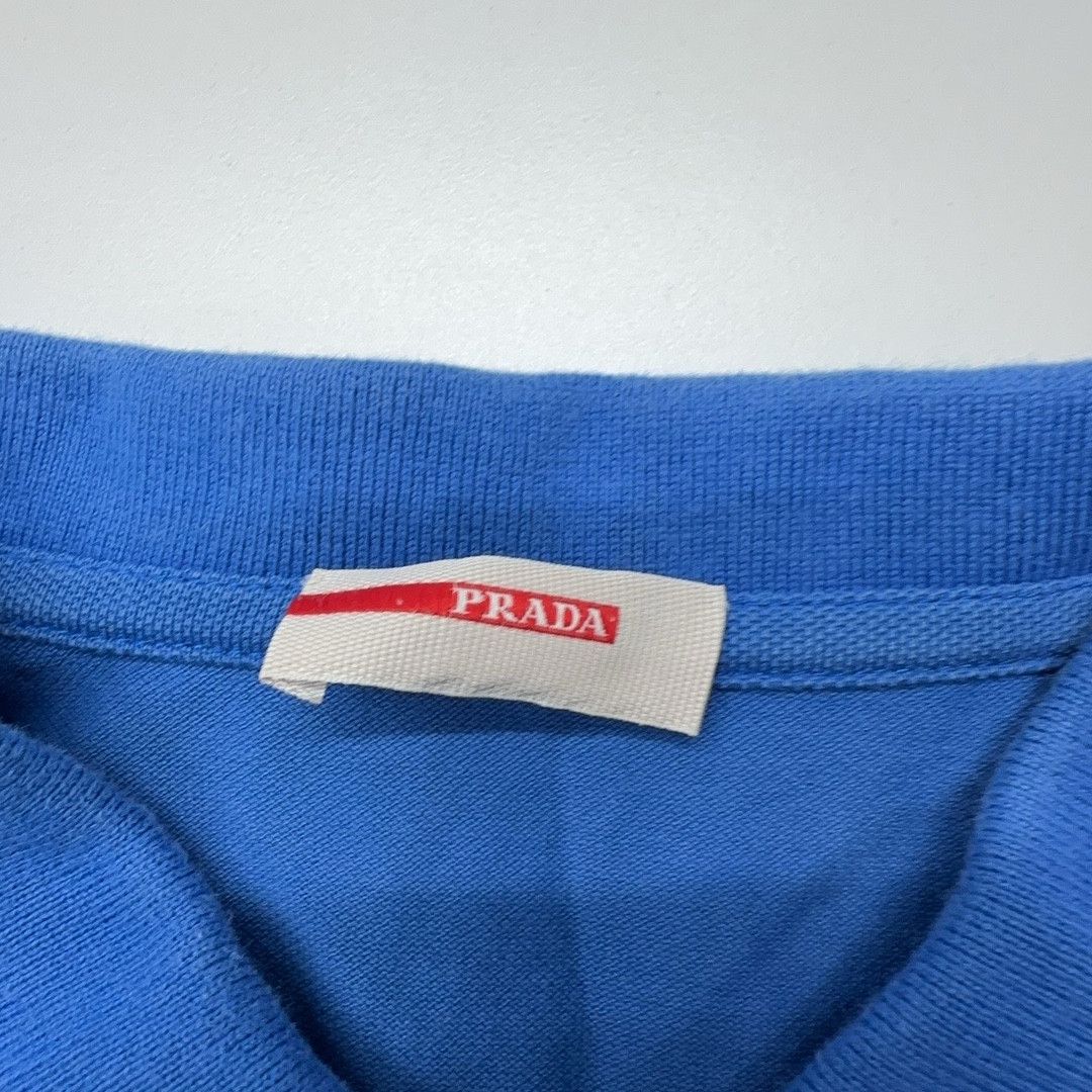Prada Prada Logo Patch Polo Shirt Blue Size M Size US M / EU 48-50 / 2 - 5 Thumbnail
