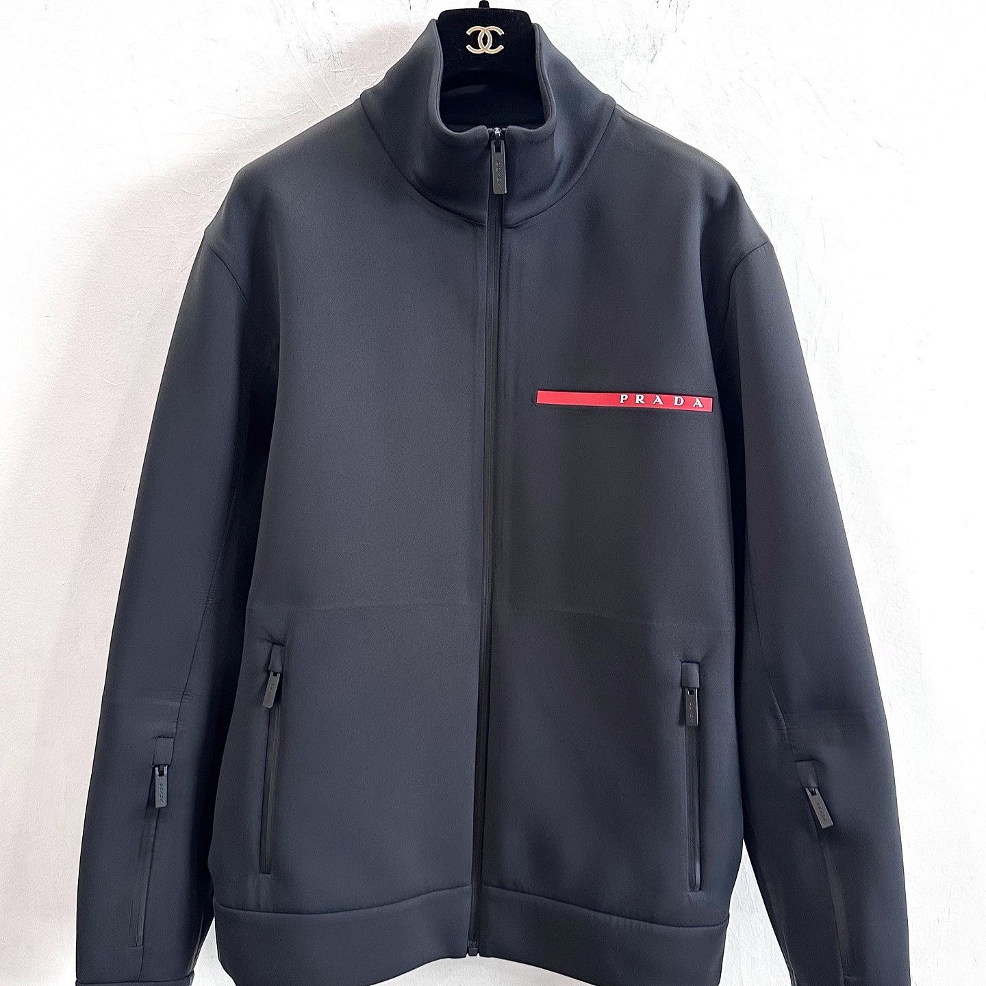 Prada Prada Logo Jersey Jacket Size L Size US L / EU 52-54 / 3 - 7 Thumbnail