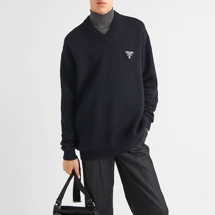 Prada Prada Logo V-Neck Knit Sweater Size XXS Size US S / EU 44-46 / 1 - 7 Thumbnail